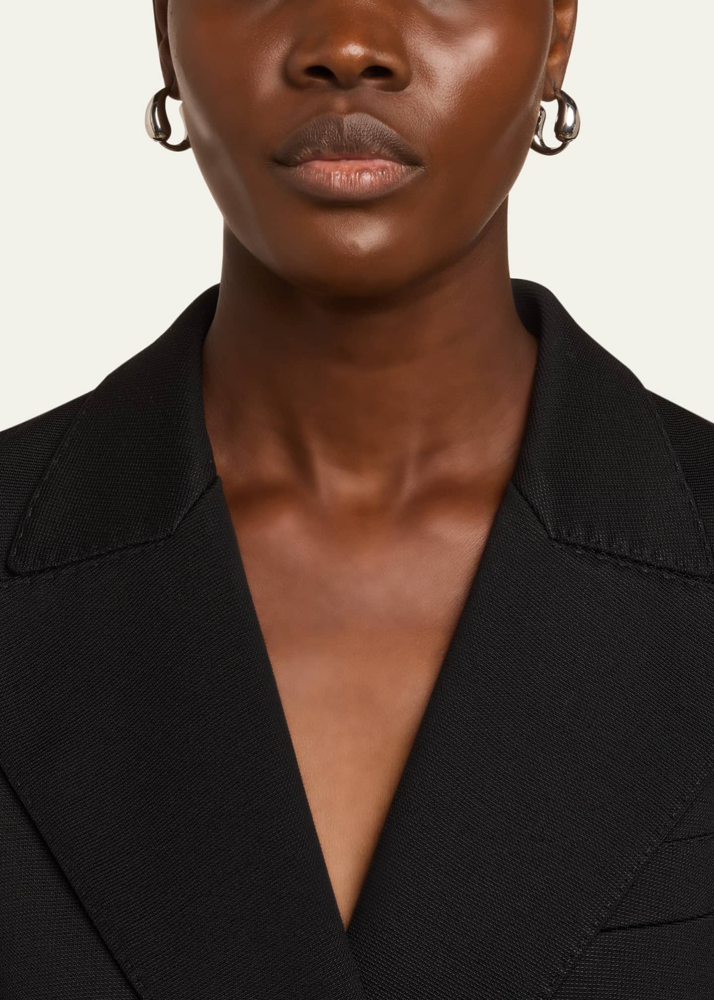 Ben-Amun Silver Plated Tapered Hoop Earrings Image 2 of 4