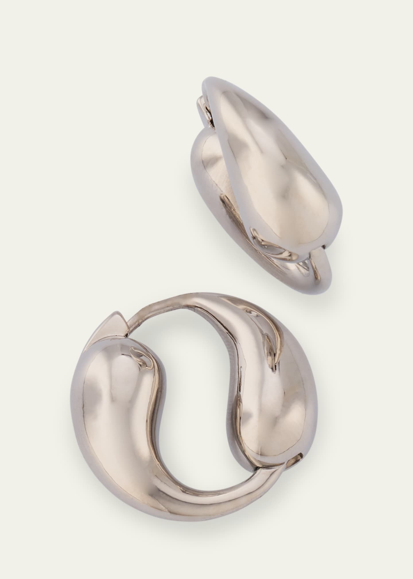 Ben-Amun Silver Plated Tapered Hoop Earrings Image 3 of 4