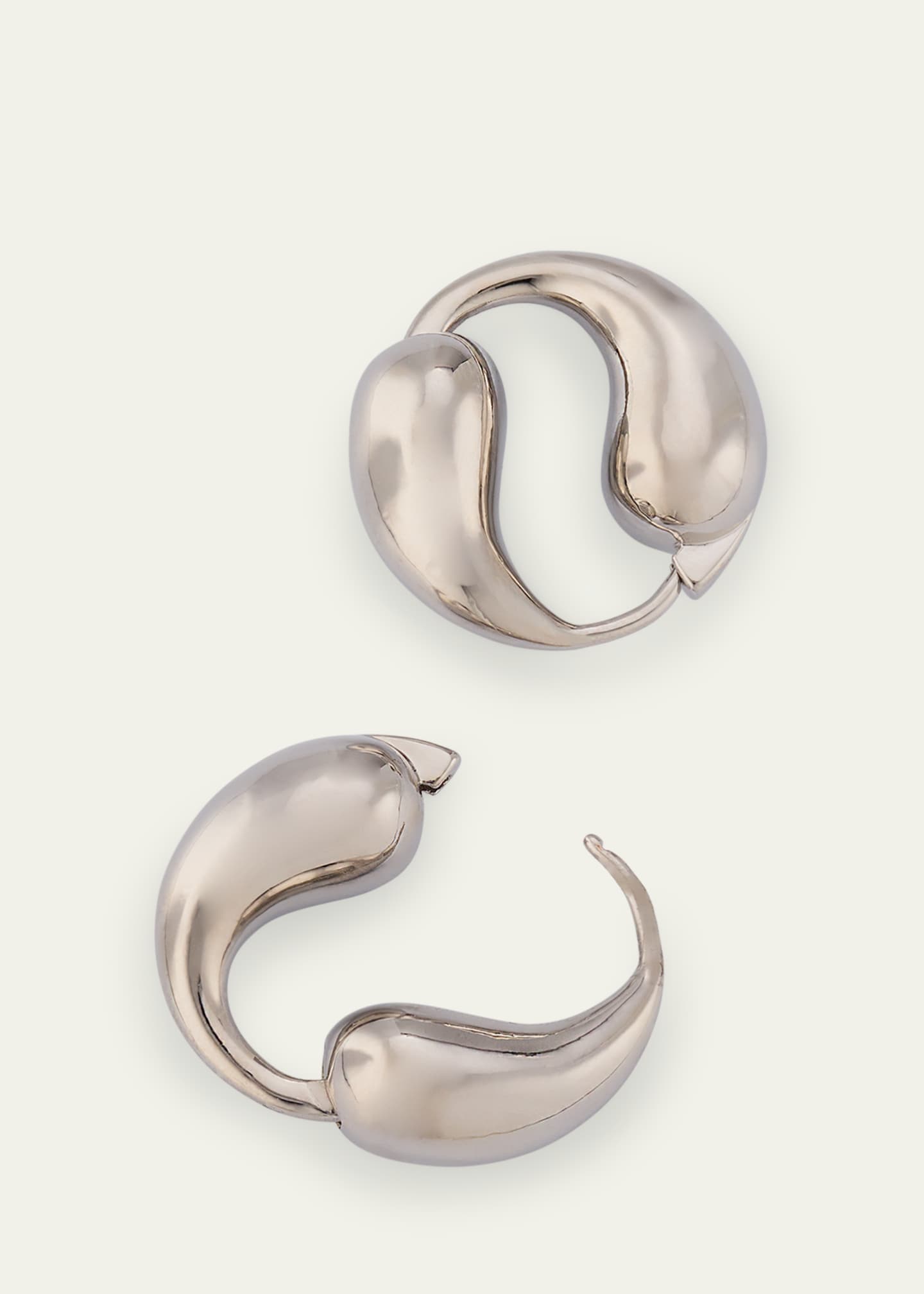 Ben-Amun Silver Plated Tapered Hoop Earrings Image 4 of 4