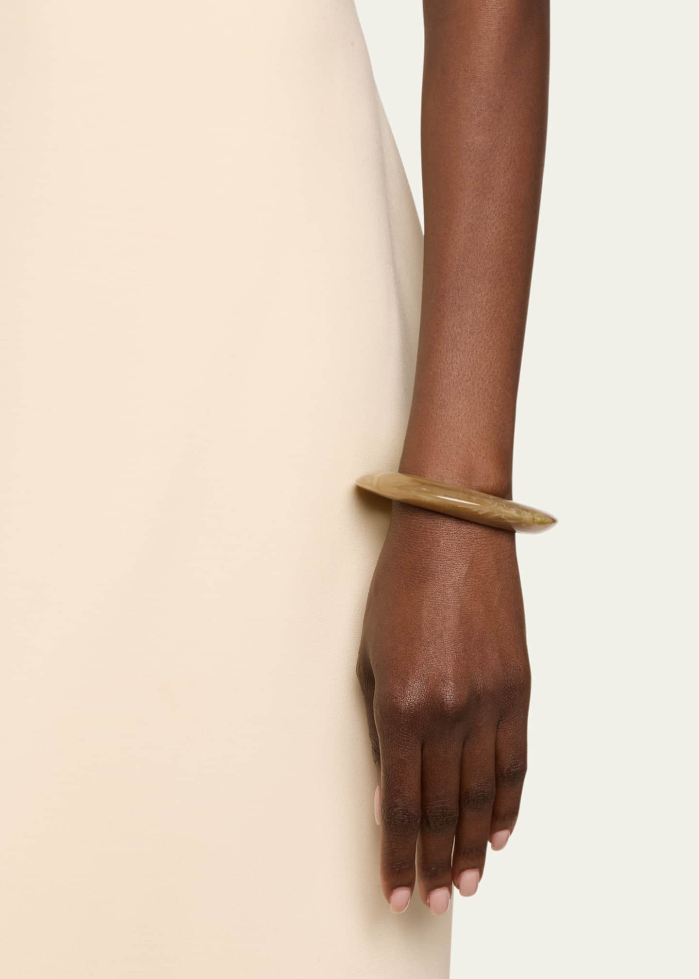 Ben-Amun Cream Marble Resin Bangle Bracelet Image 2 of 4