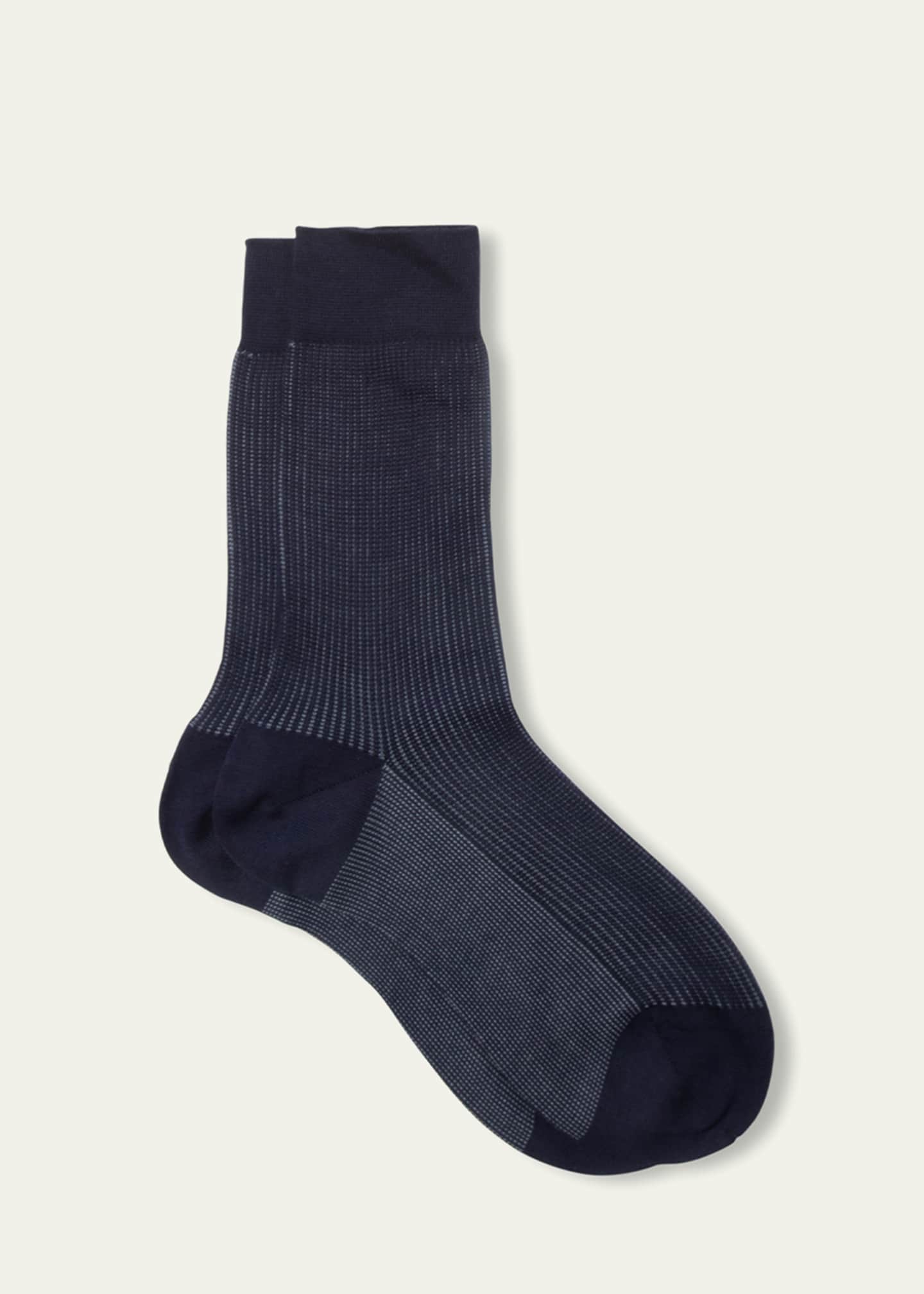 Maria La Rosa Grid-Knit Cotton Crew Socks