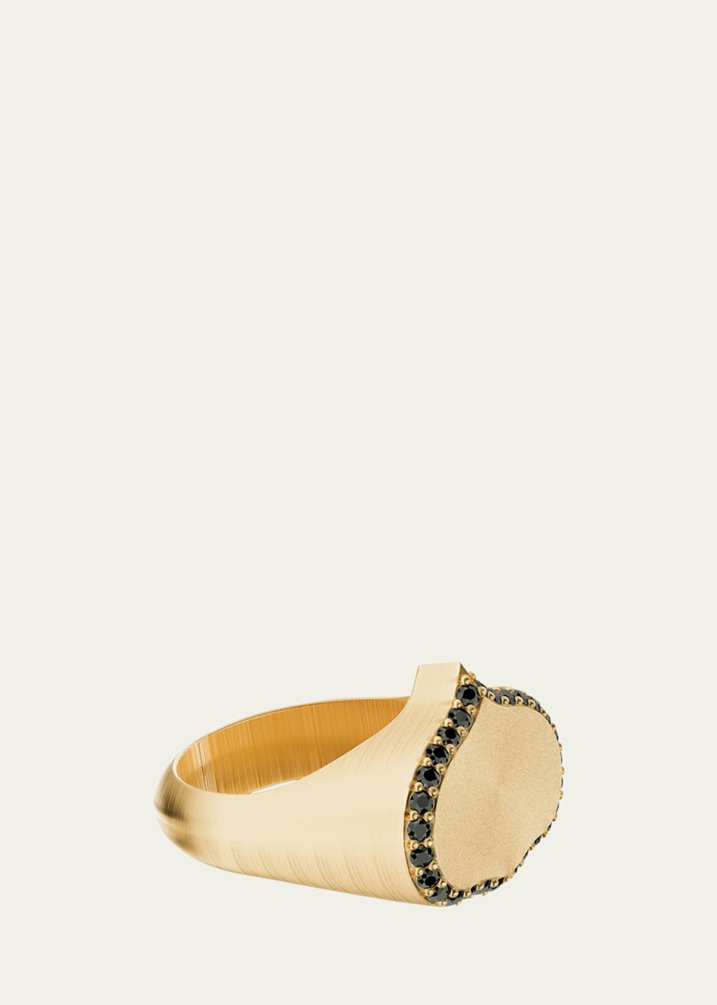 KAMAL Eye Adore Black Diamond Signet Ring Image 1 of 3