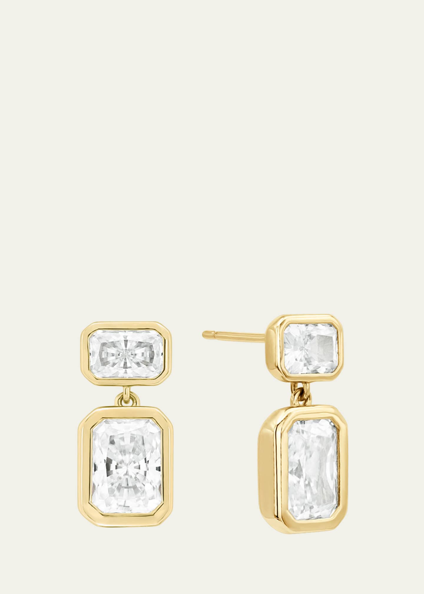 Shashi Emerald Baguette Cubic Zirconia Drop Earrings Image 1 of 2