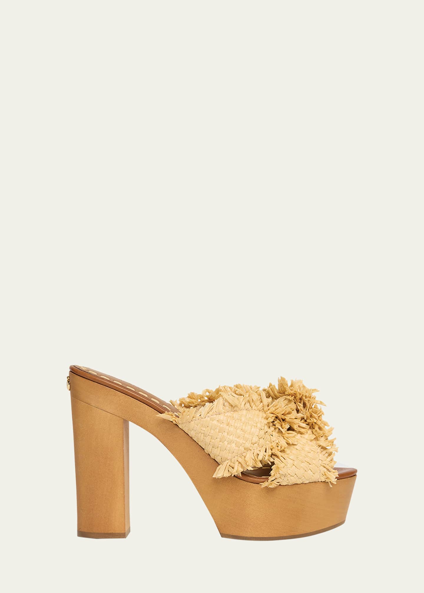 Dolce&Gabbana Knotted Crossover Raffia Platform Sandals Image 1 of 6