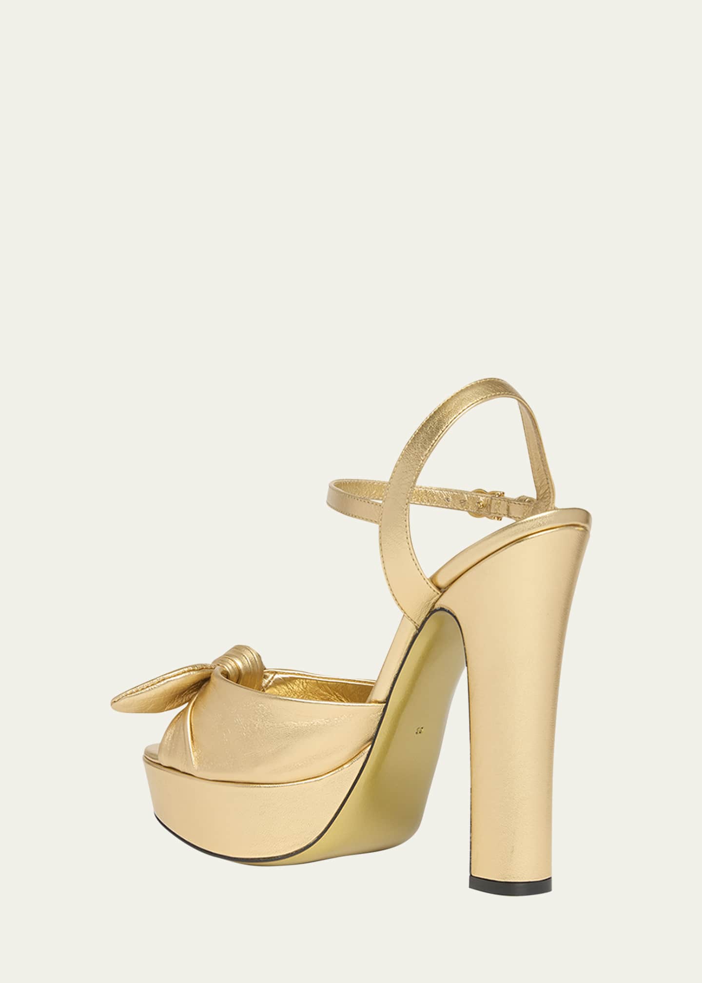 Dolce&Gabbana Metallic Knot Platform Sandals Image 2 of 4