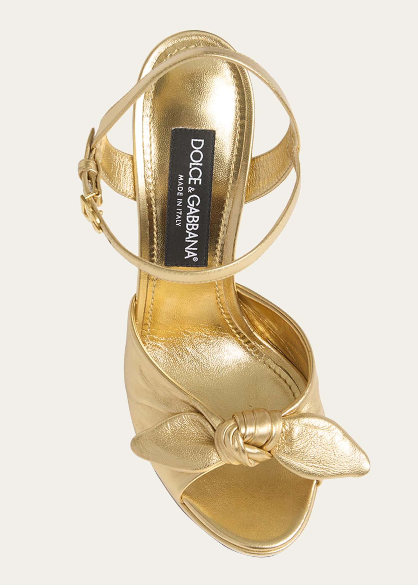 Dolce&Gabbana Metallic Knot Platform Sandals Image 4 of 4