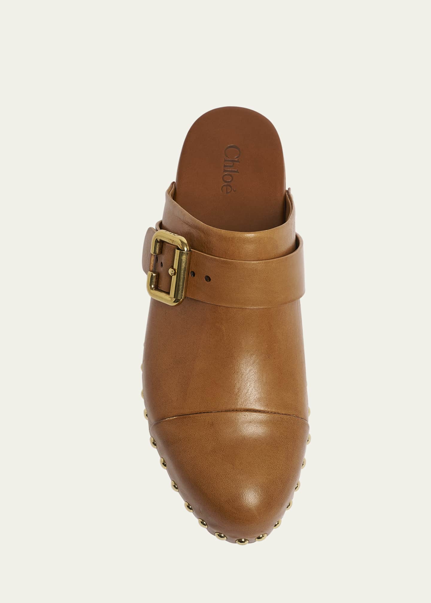 Chloe Jeannette Calf Leather Buckle Clogs Image 6 of 6