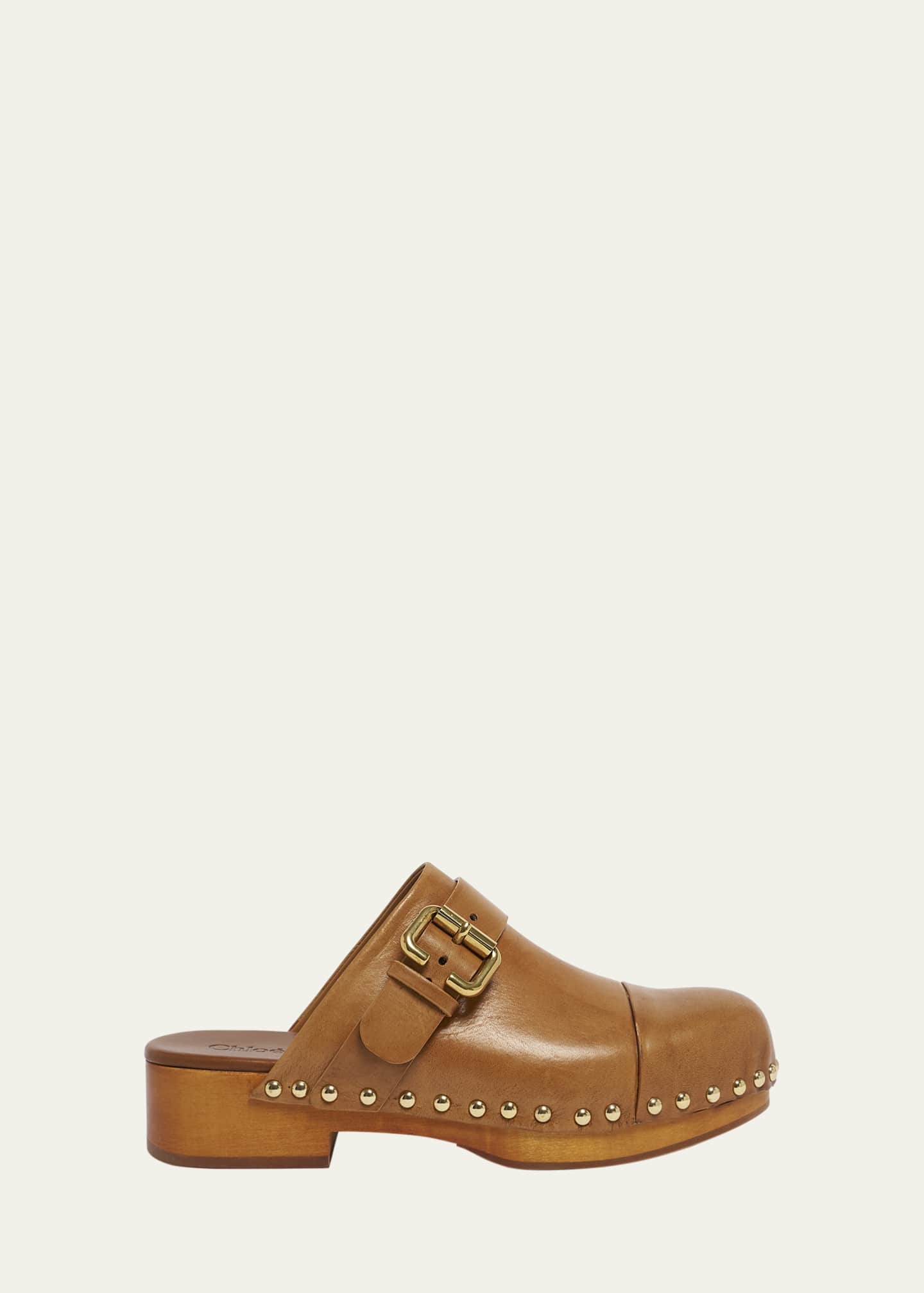 Chloe Jeannette Calf Leather Buckle Clogs Image 1 of 6