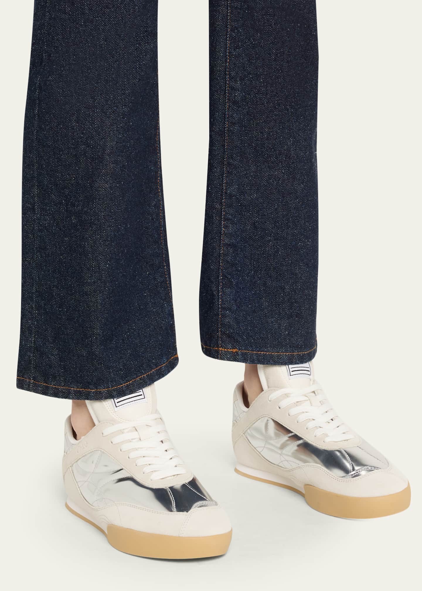 Chloe Metallic Leather Kick Sneakers - Bergdorf Goodman