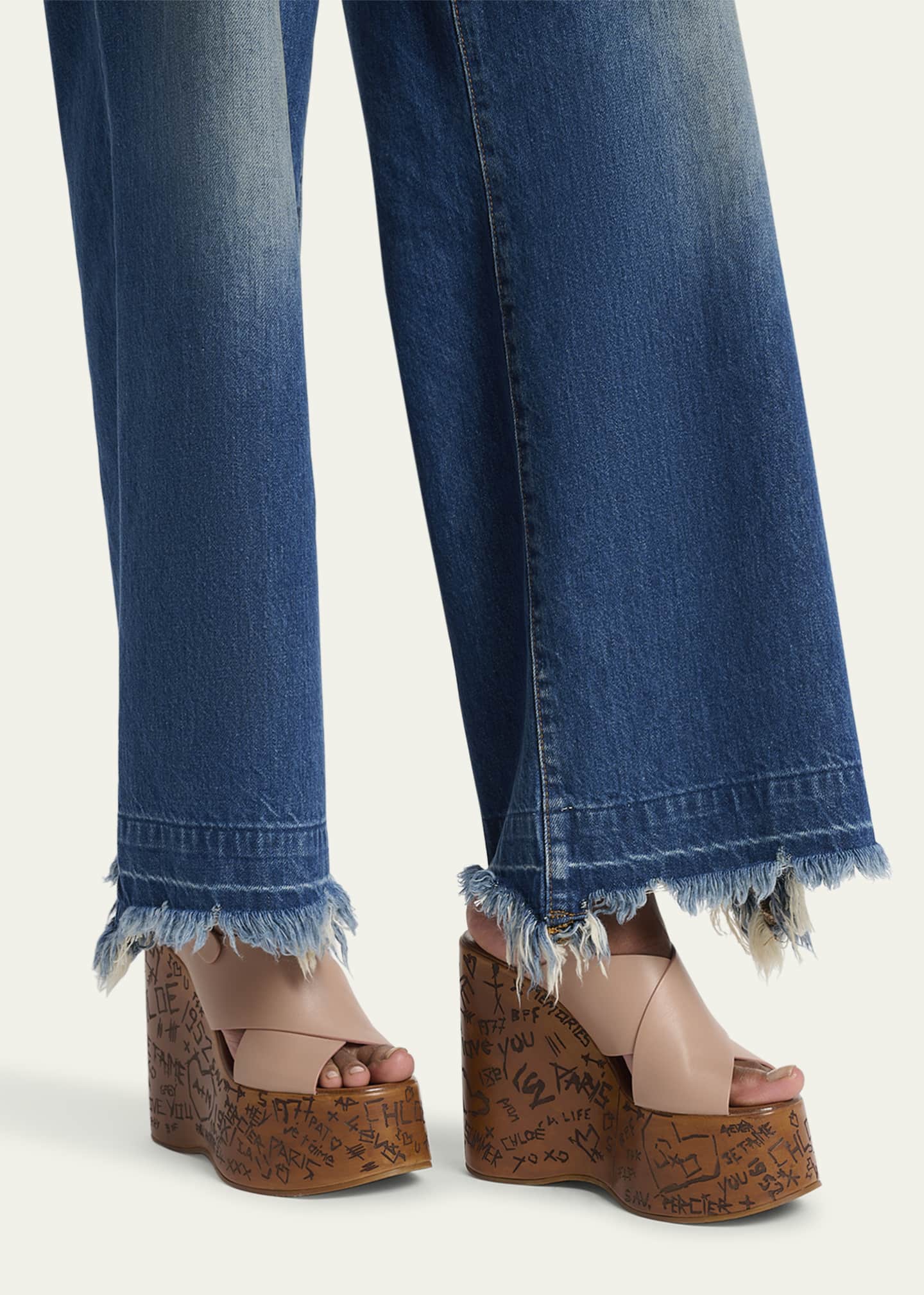 Chloe Maxime Leather Crisscross Platform Wedges - Bergdorf