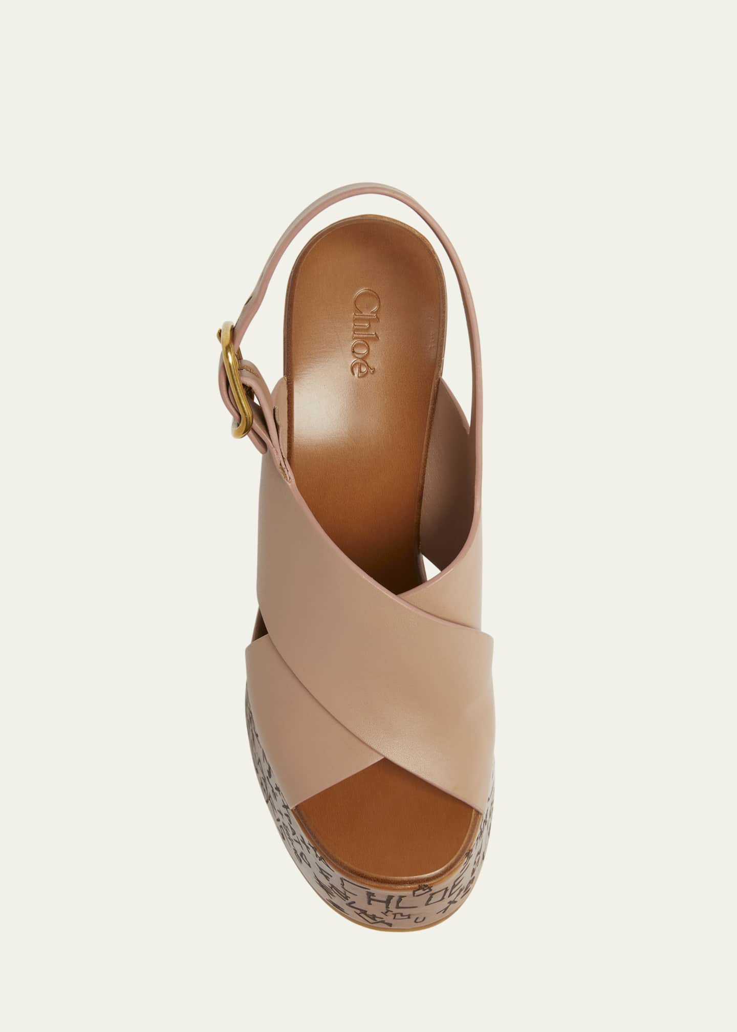 Chloe Maxime Leather Crisscross Platform Wedges Image 6 of 6