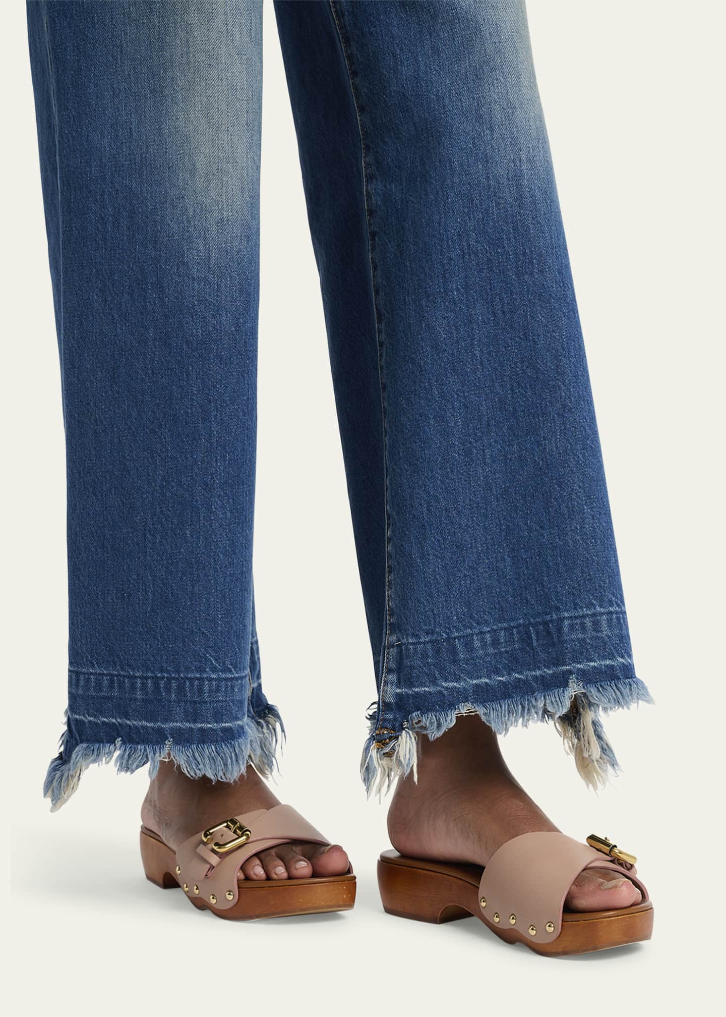 Chloe Jeannette Leather Buckle Clog Sandals Image 2 of 6