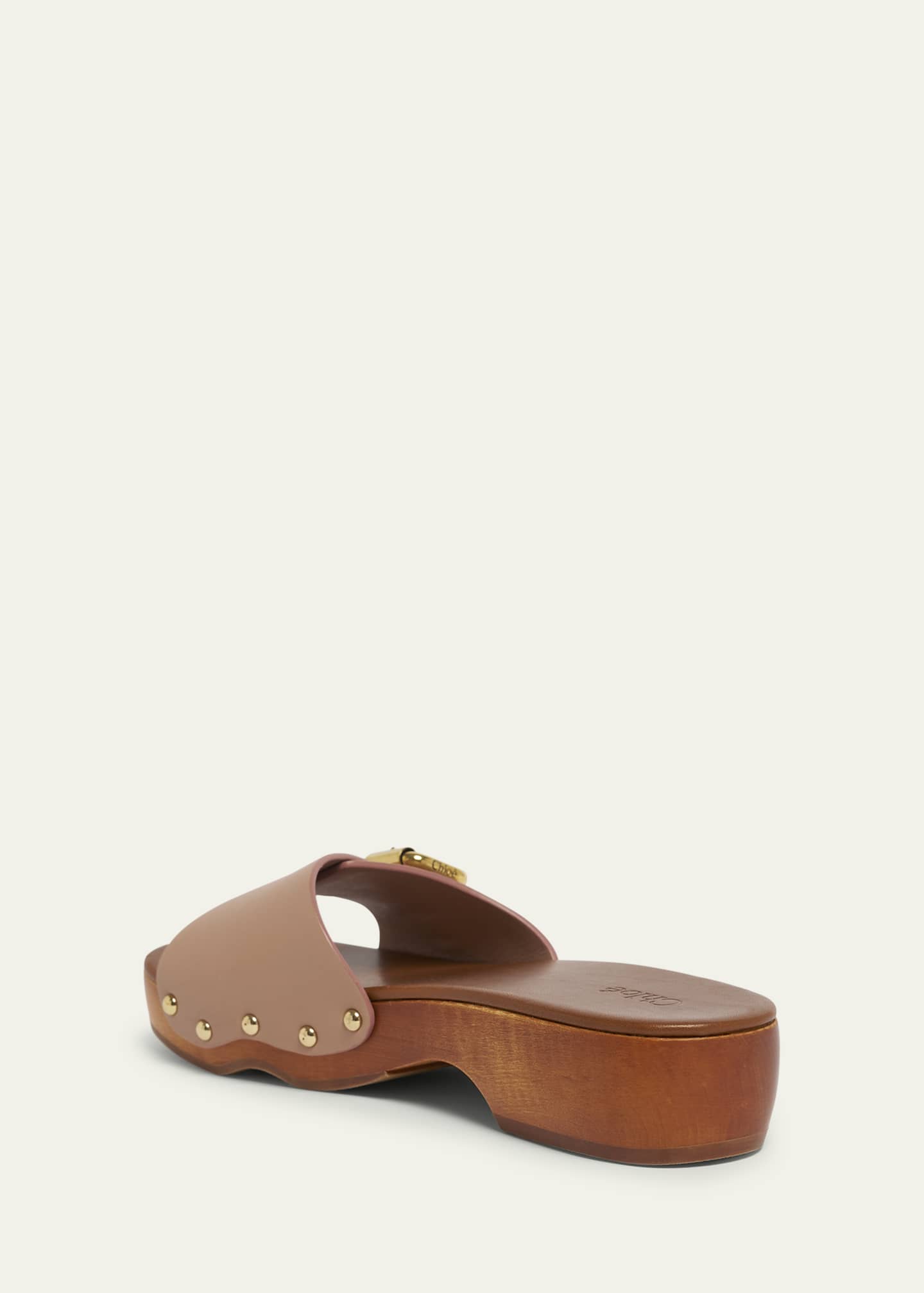 Chloe Jeannette Leather Buckle Clog Sandals Image 4 of 6