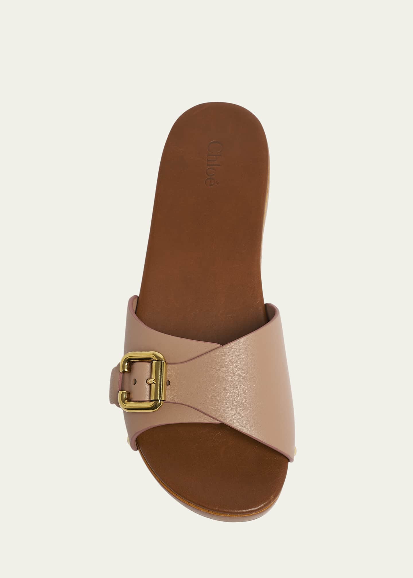 Chloe Jeannette Leather Buckle Clog Sandals Image 6 of 6