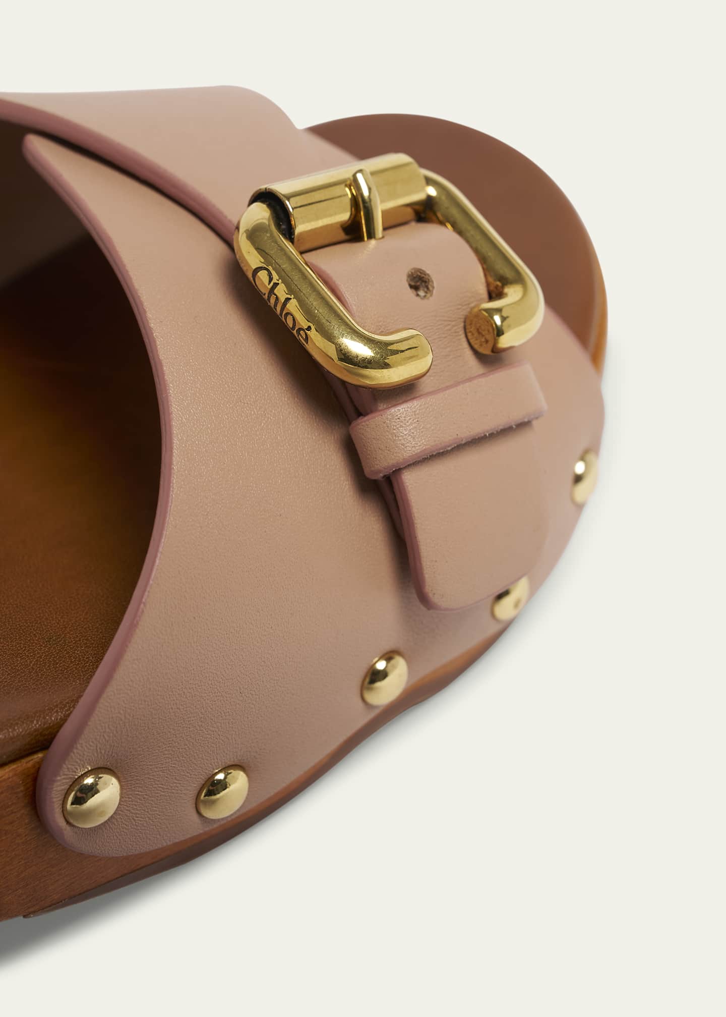 Chloe Jeannette Leather Buckle Clog Sandals Image 5 of 6