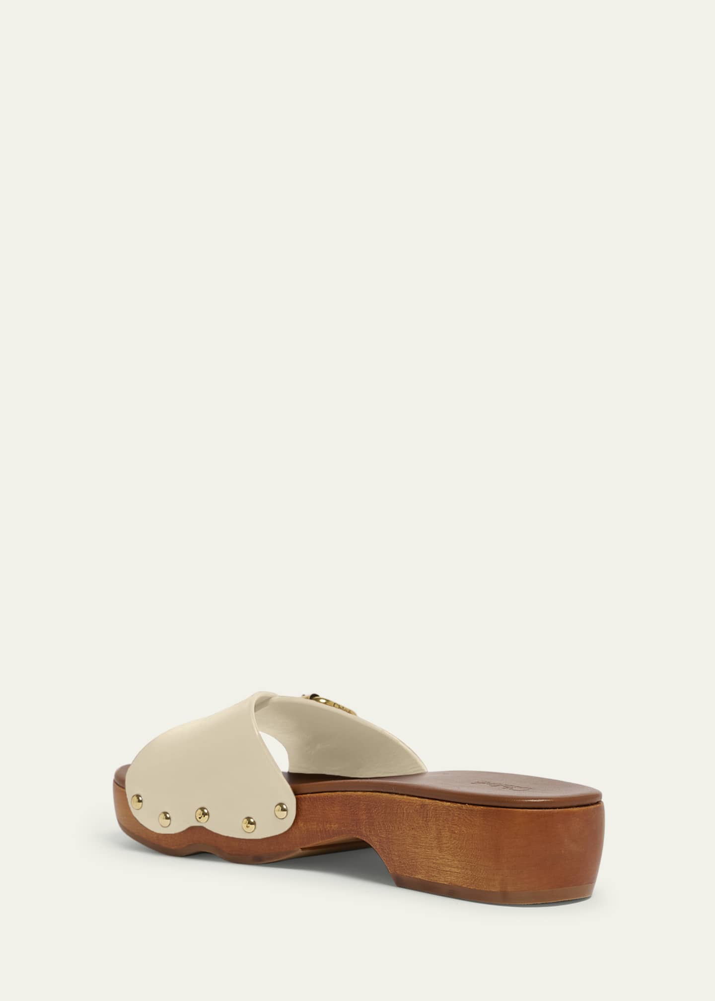 Chloe Jeannette Leather Buckle Clog Sandals Image 4 of 6