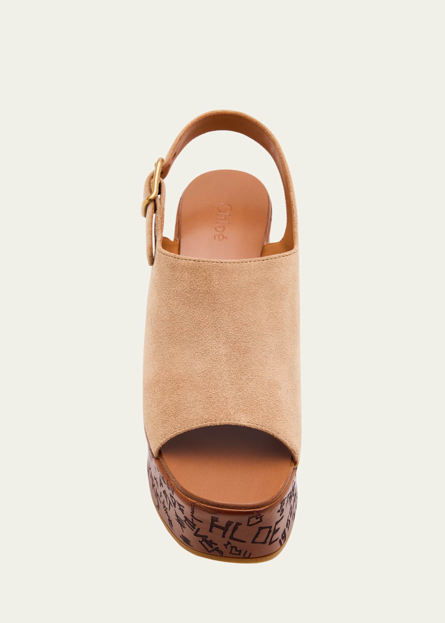 Chloe Maxime Platform Wedge Suede Sandals Image 6 of 6
