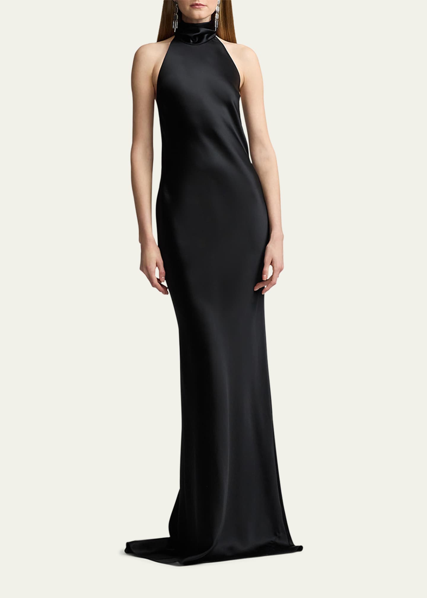high slit dress Black White Satin Strapless Sexy High Slit Sheath Formal Dress