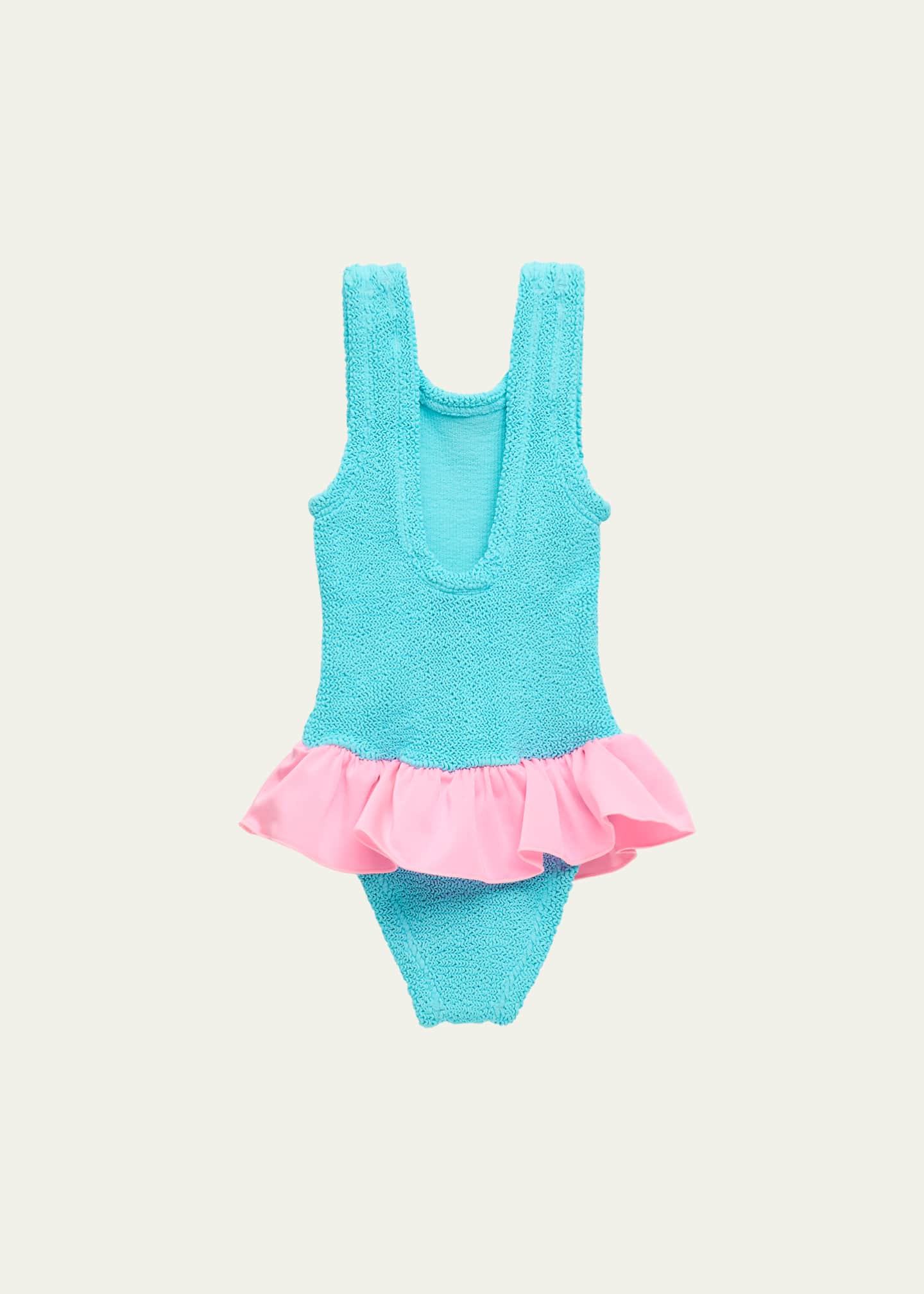 Hunza G Girl's Duo Denise One-Piece Swimsuit, Size 3-6 Image 2 of 3