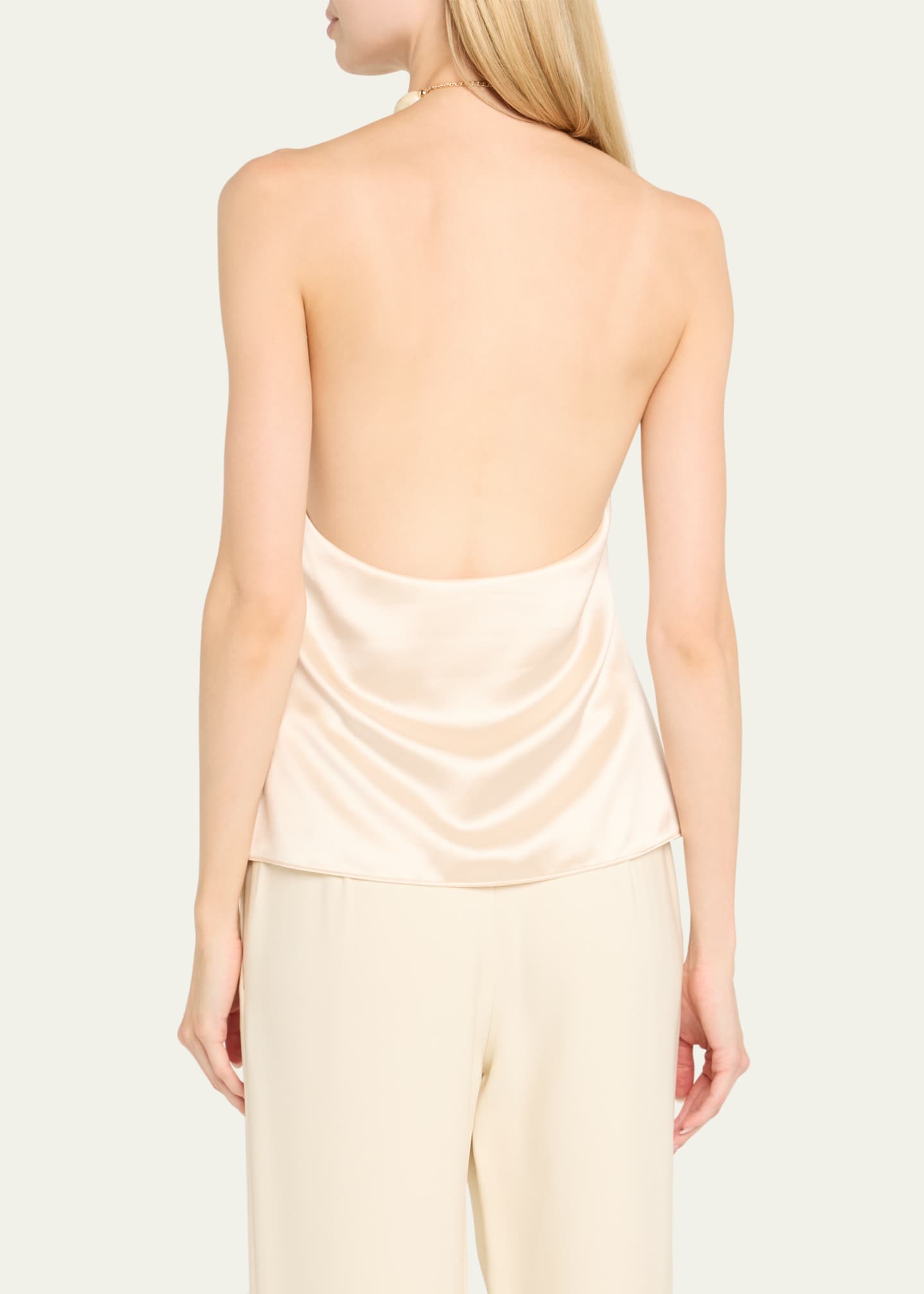 Retrofete Milani Beaded Satin Halter Top Image 3 of 5