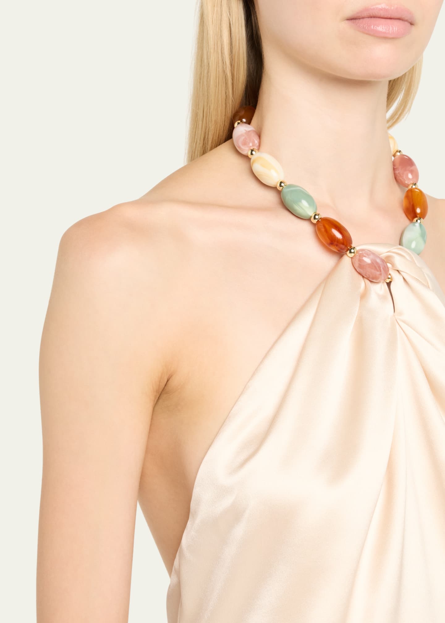 Retrofete Milani Beaded Satin Halter Top Image 5 of 5