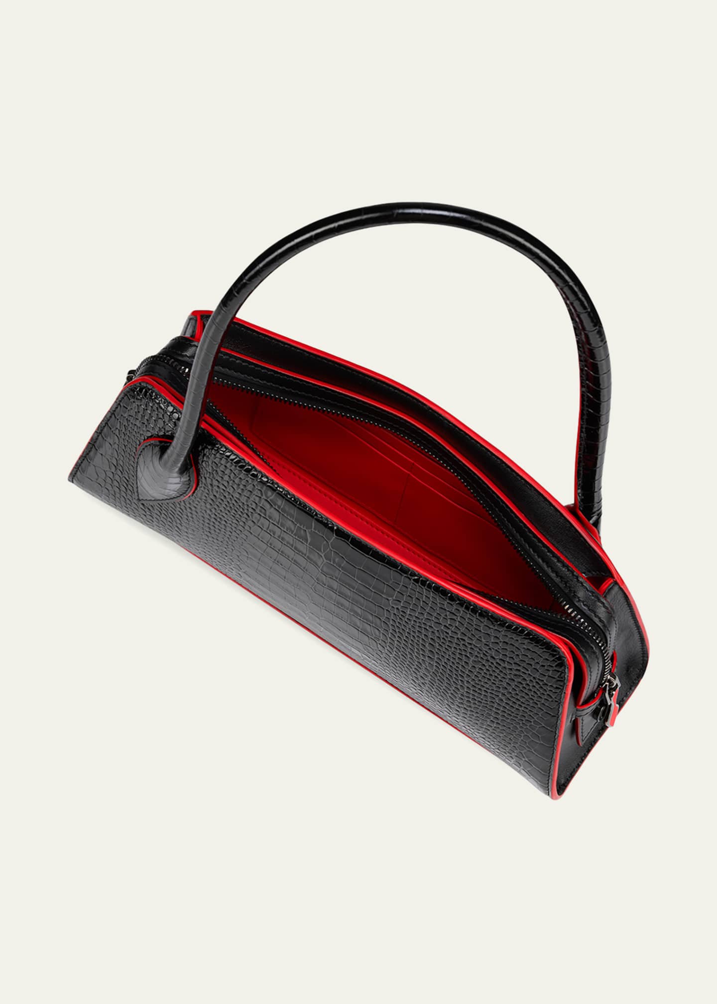 Christian Louboutin Eloise Croc-Embossed Leather Shoulder