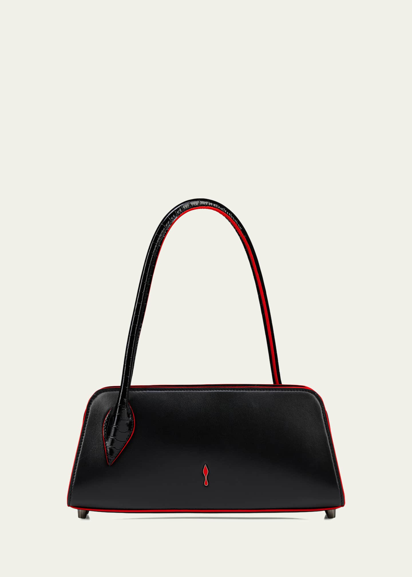 Christian Louboutin Eloise Croc-Embossed Leather Shoulder Bag