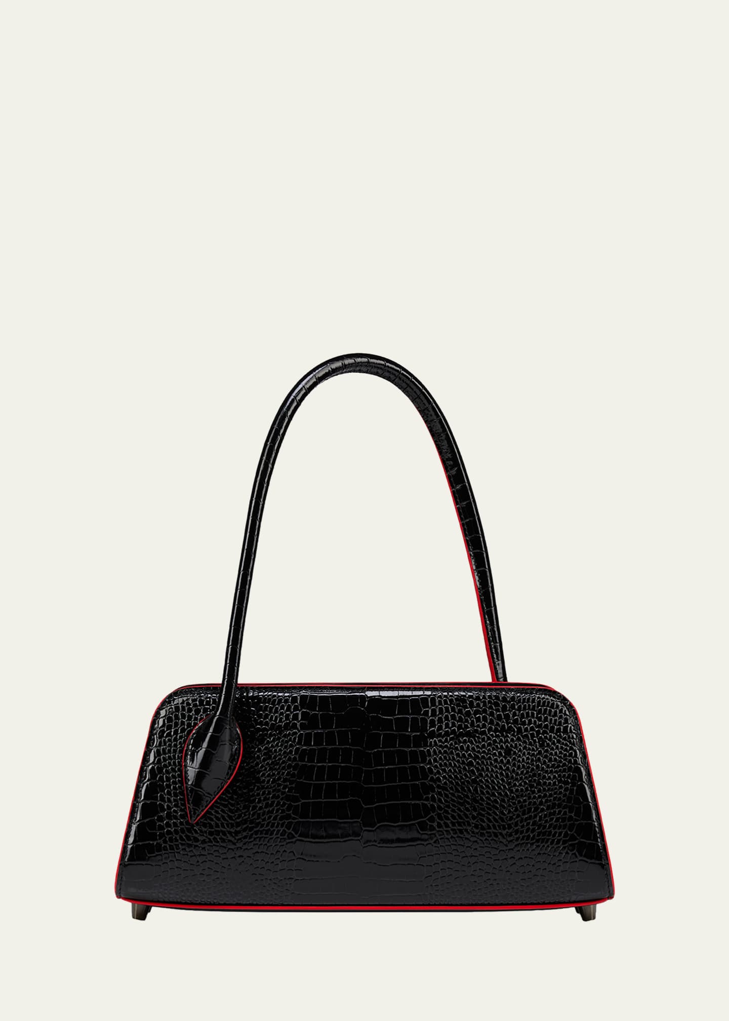 Christian Louboutin Eloise Croc-Embossed Leather Shoulder Bag