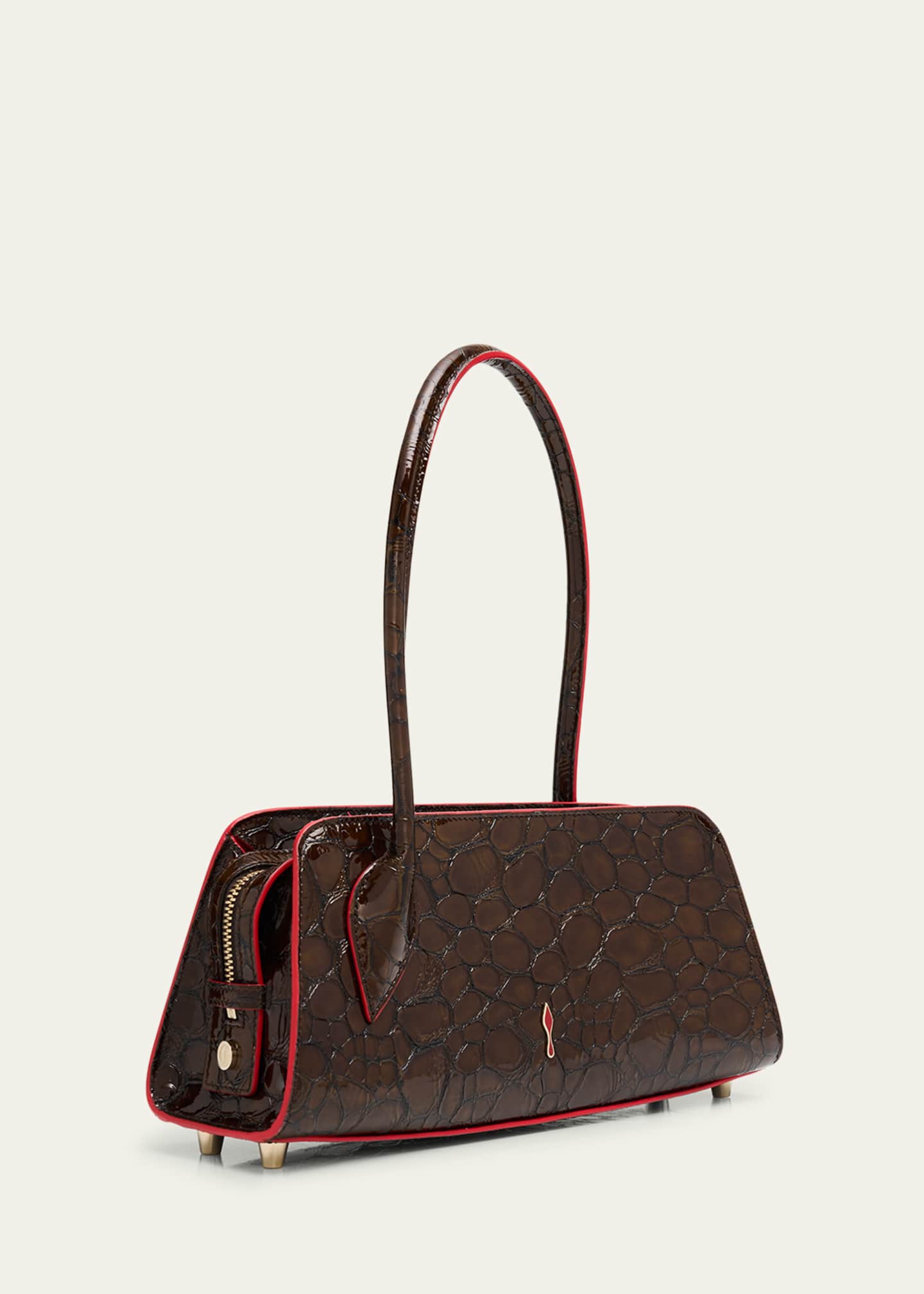 Christian Louboutin Eloise Top-Handle Bag in Croc-Embossed Leather