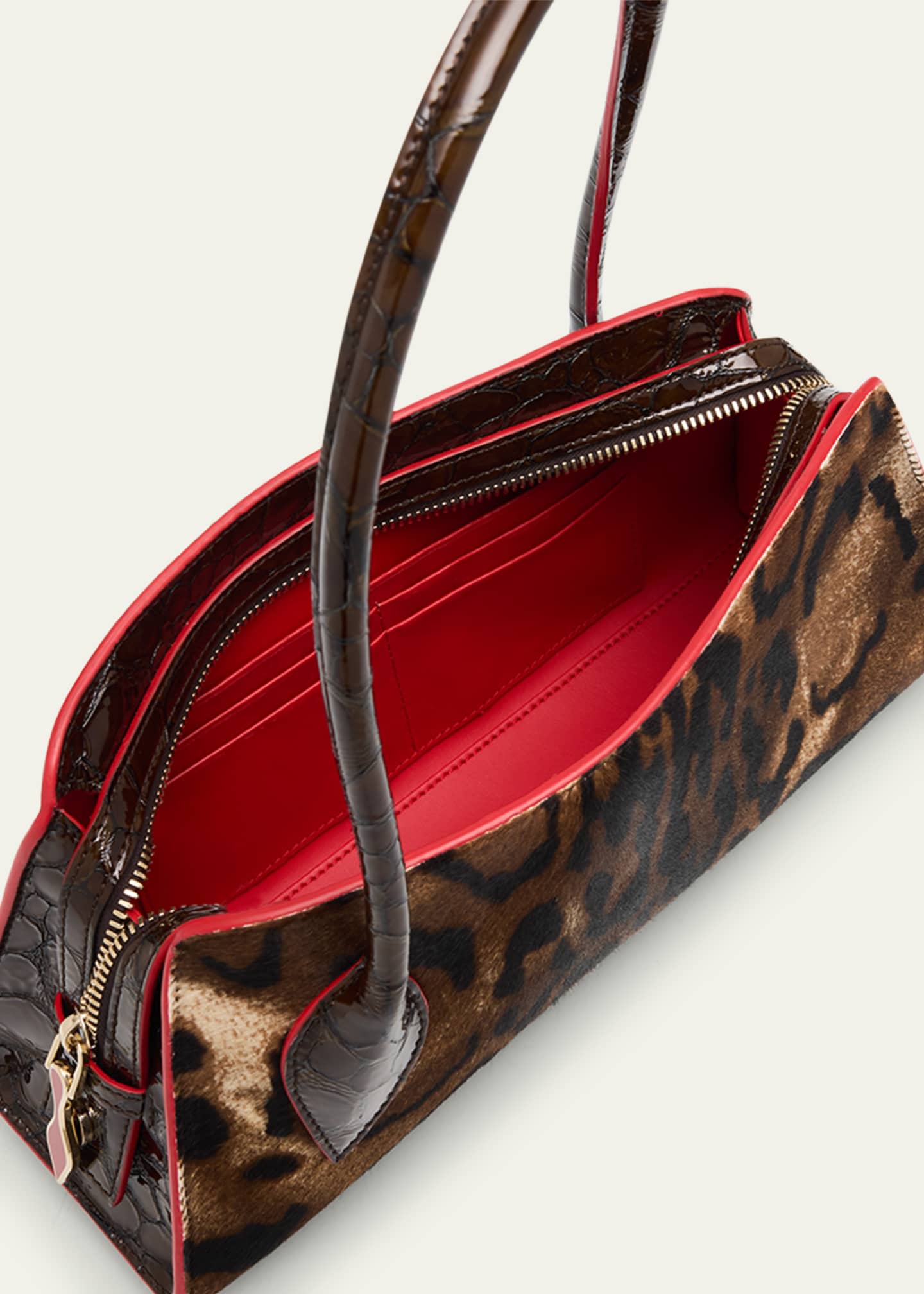 Christian Louboutin Eloise Top-Handle Bag in Croc-Embossed Leather