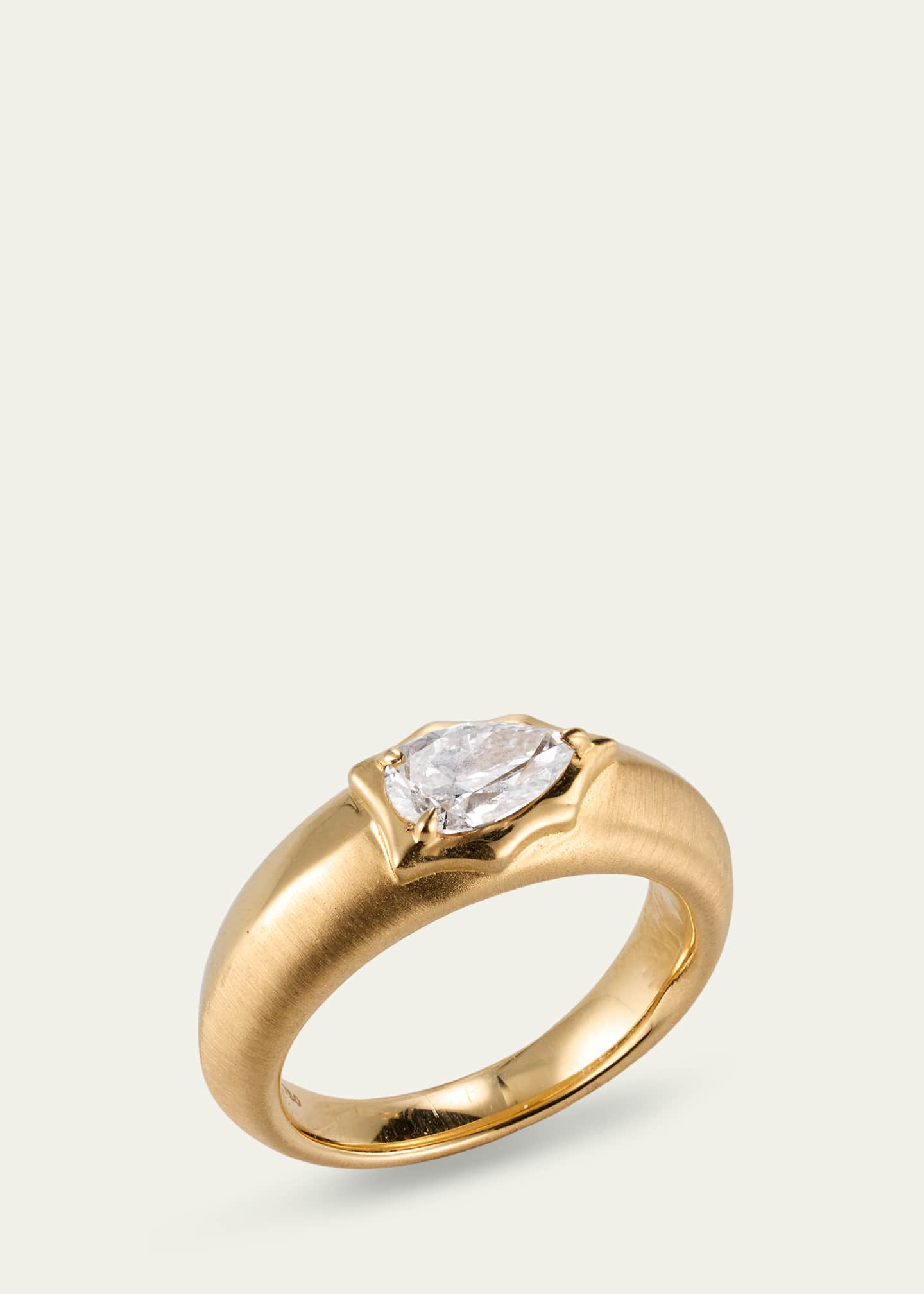 Frankie Signet Ring with Diamond Pear