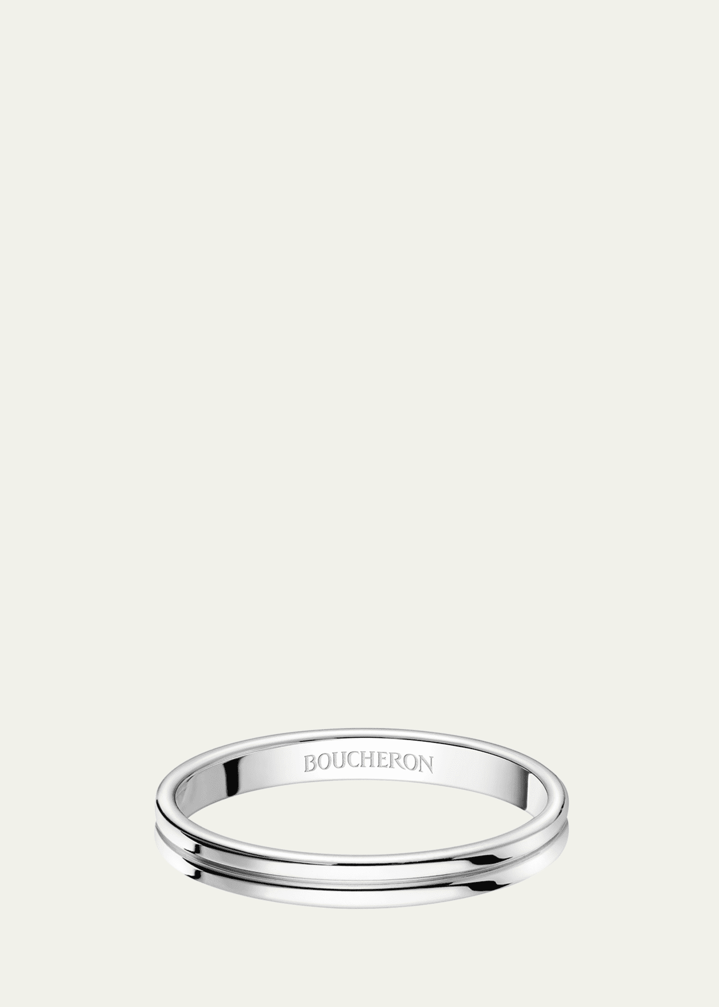 Boucheron Godron Small Platinum Wedding Band Image 1 of 2