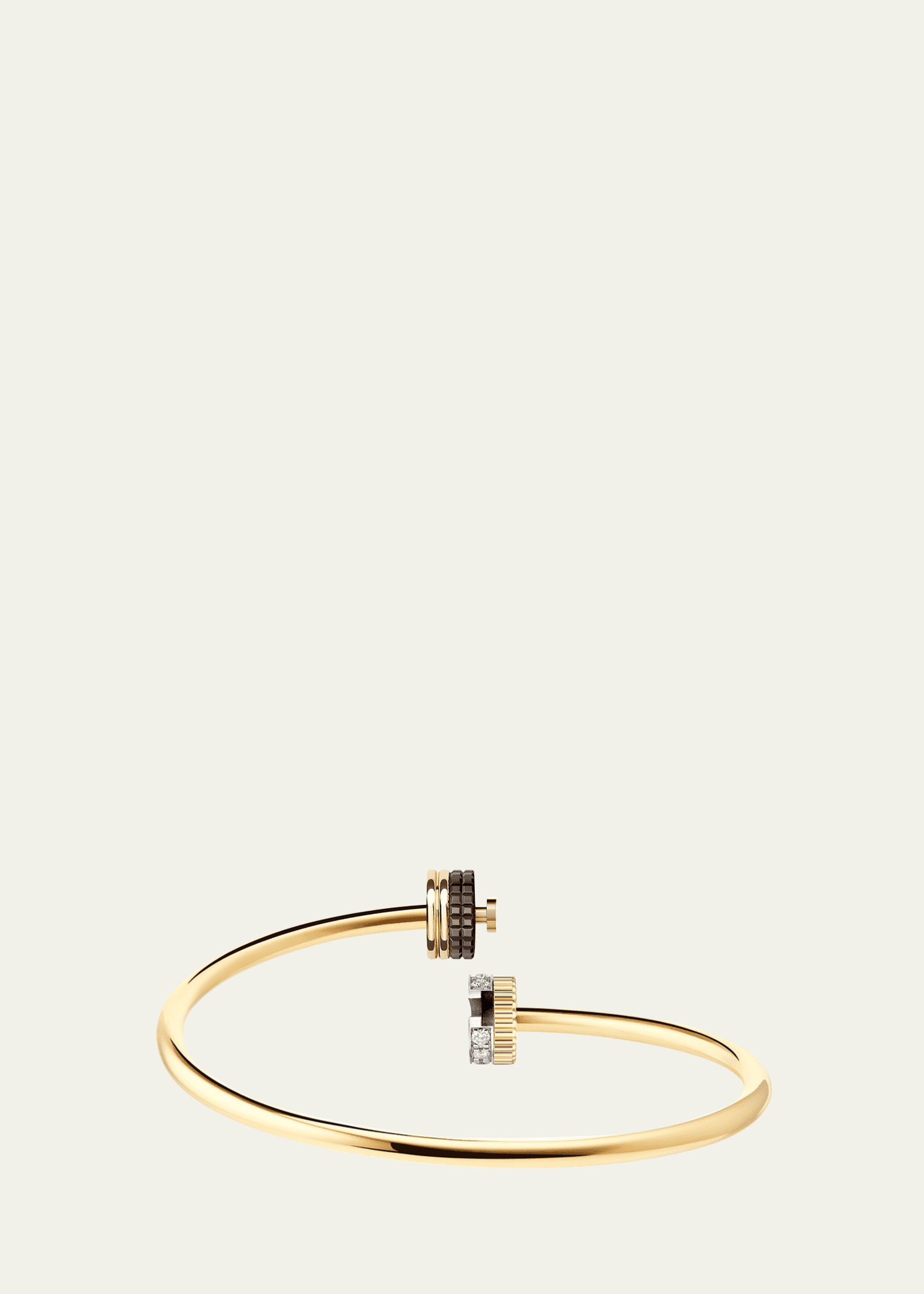 Boucheron Quatre Classique 18K Tricolor Gold Bangle with Brown PVD and Diamonds Image 3 of 3