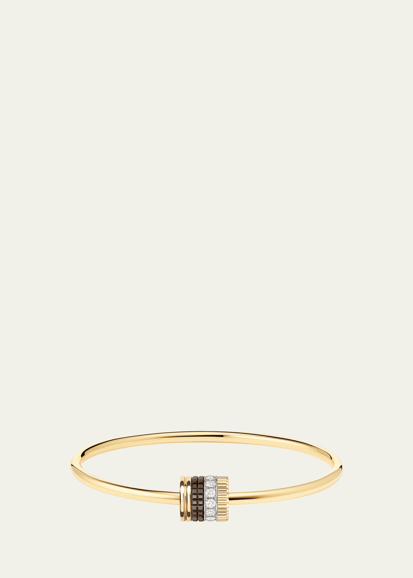 Boucheron Quatre Classique 18K Tricolor Gold Bangle with Brown PVD and Diamonds Image 1 of 3