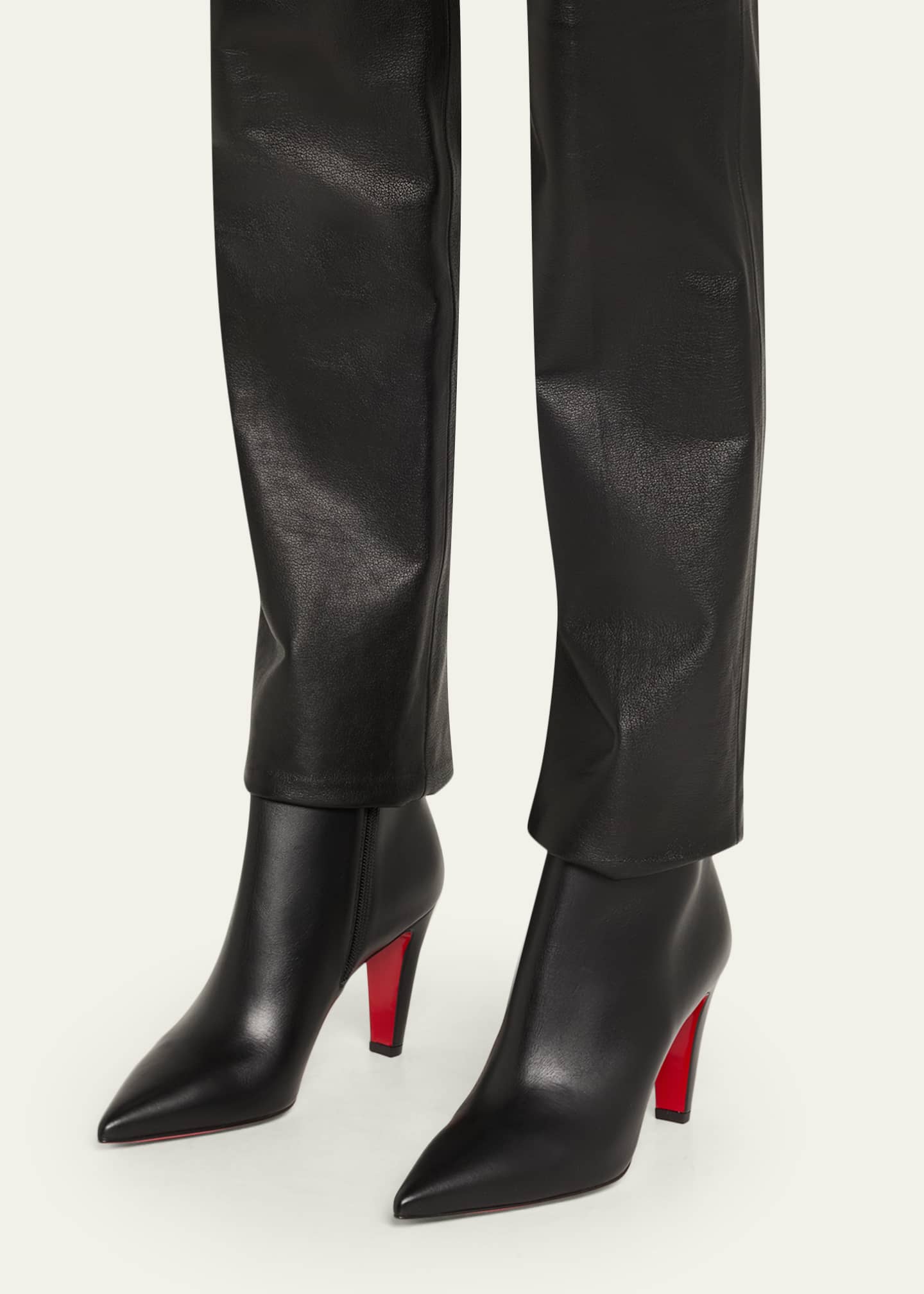 Christian Louboutin Vibella Leather Red Sole Booties Image 2 of 6