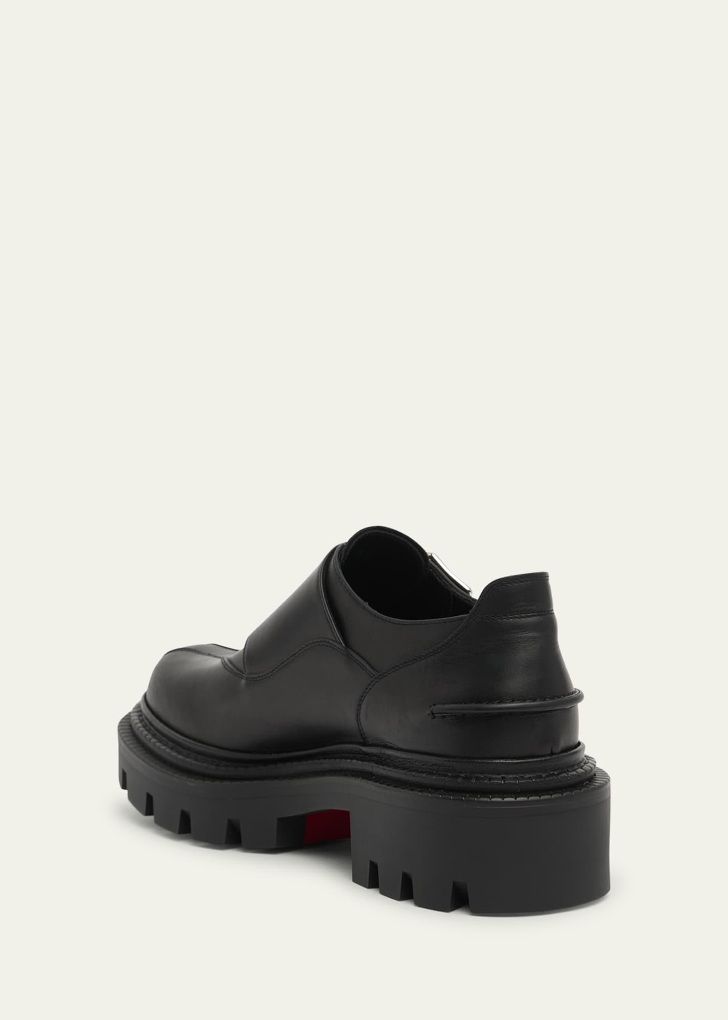 Christian Louboutin Antonina Monk-Strap Leather Red Sole Loafers Image 2 of 4
