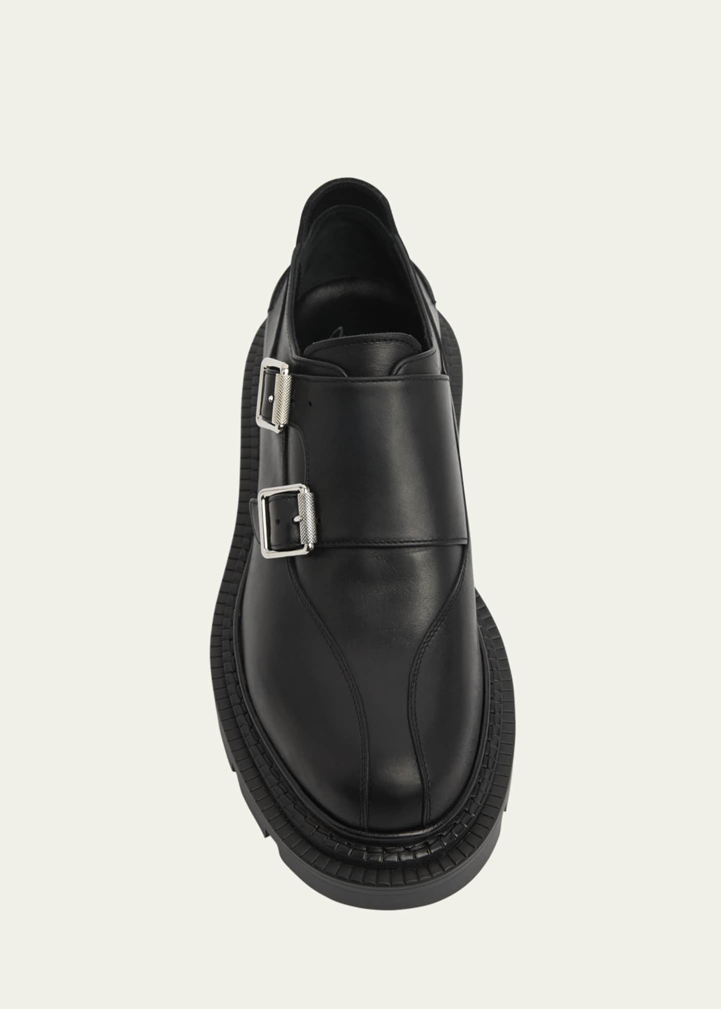 Christian Louboutin Antonina Monk-Strap Leather Red Sole Loafers Image 4 of 4