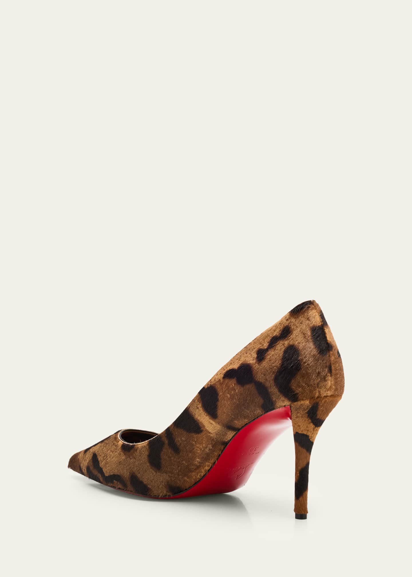 Christian Louboutin Miss Z Leopard-Printed Pony Red Sole Pumps
