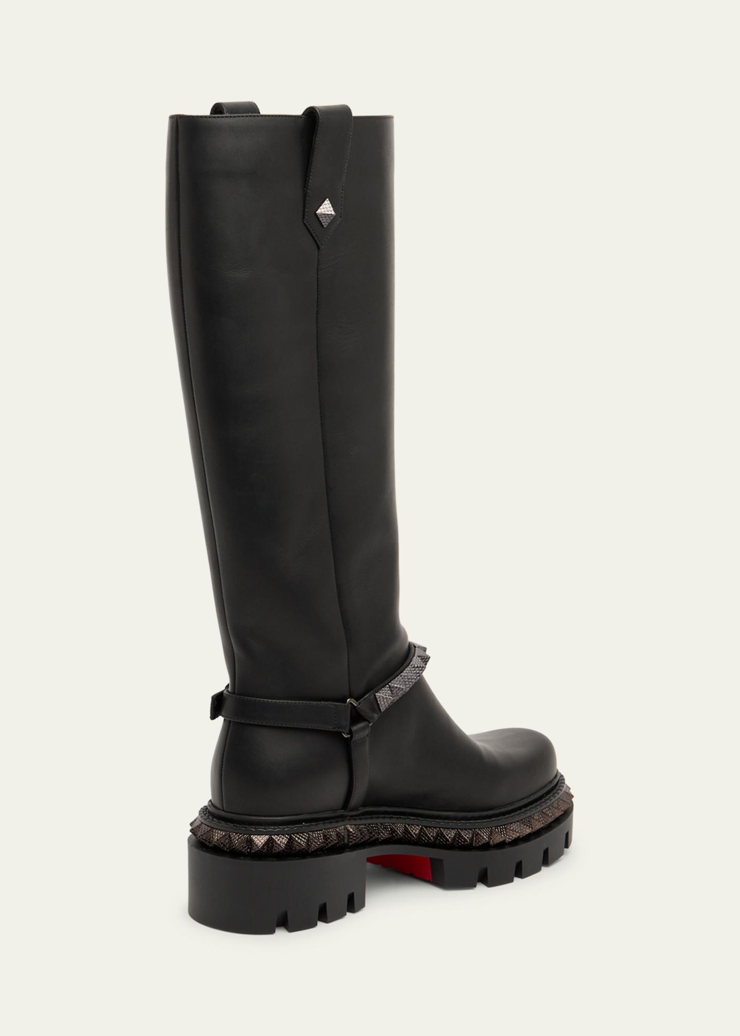Christian Louboutin Marinetta Pyraclou Leather Knee-High Boots