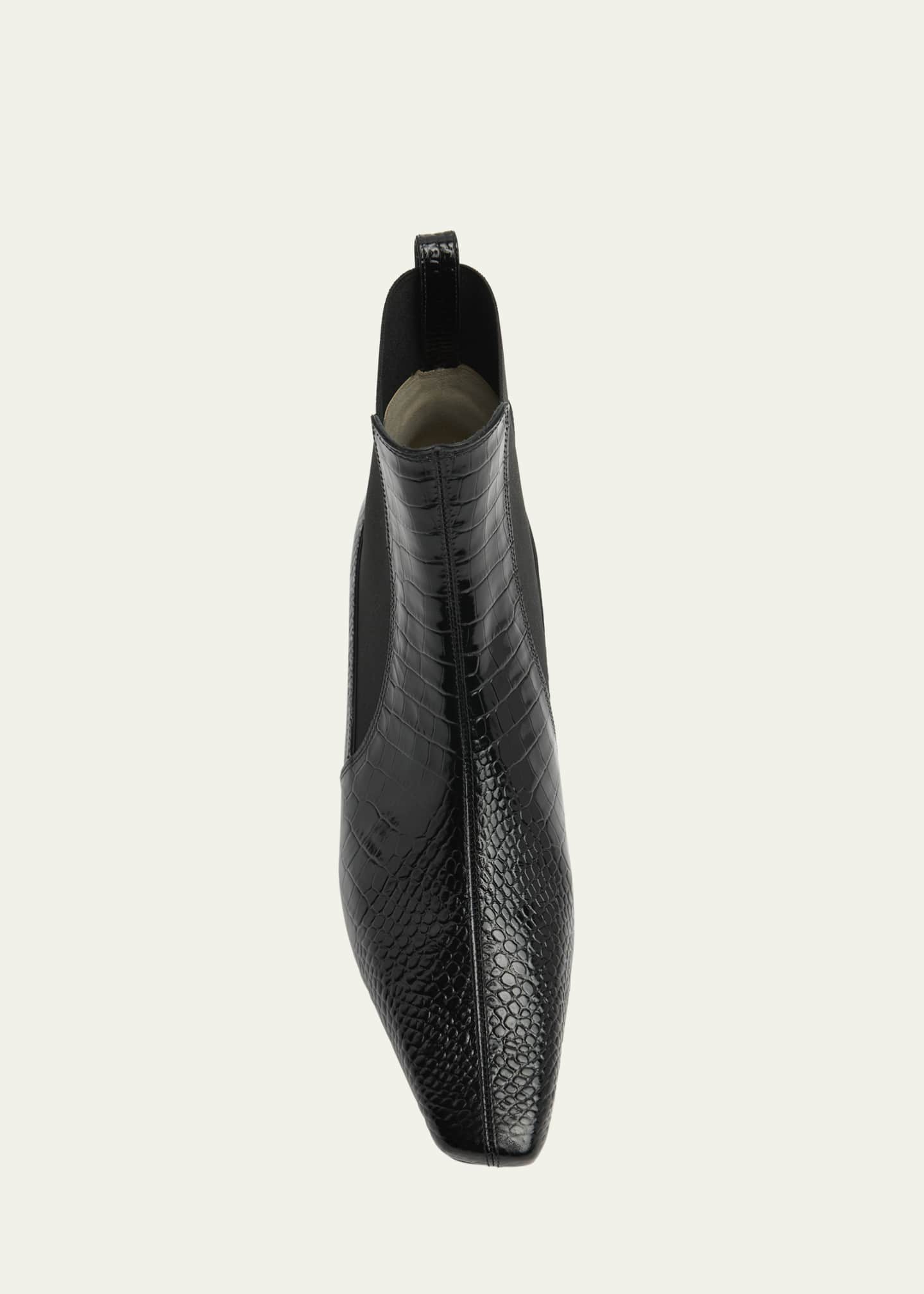 Christian Louboutin Promidavol Croc-Embossed Leather Red Sole Ankle Booties Image 4 of 4