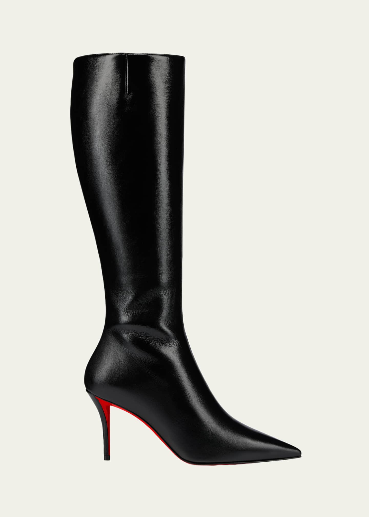 Christian Louboutin Miss Z Botta Leather Knee-High Red Sole Boots
