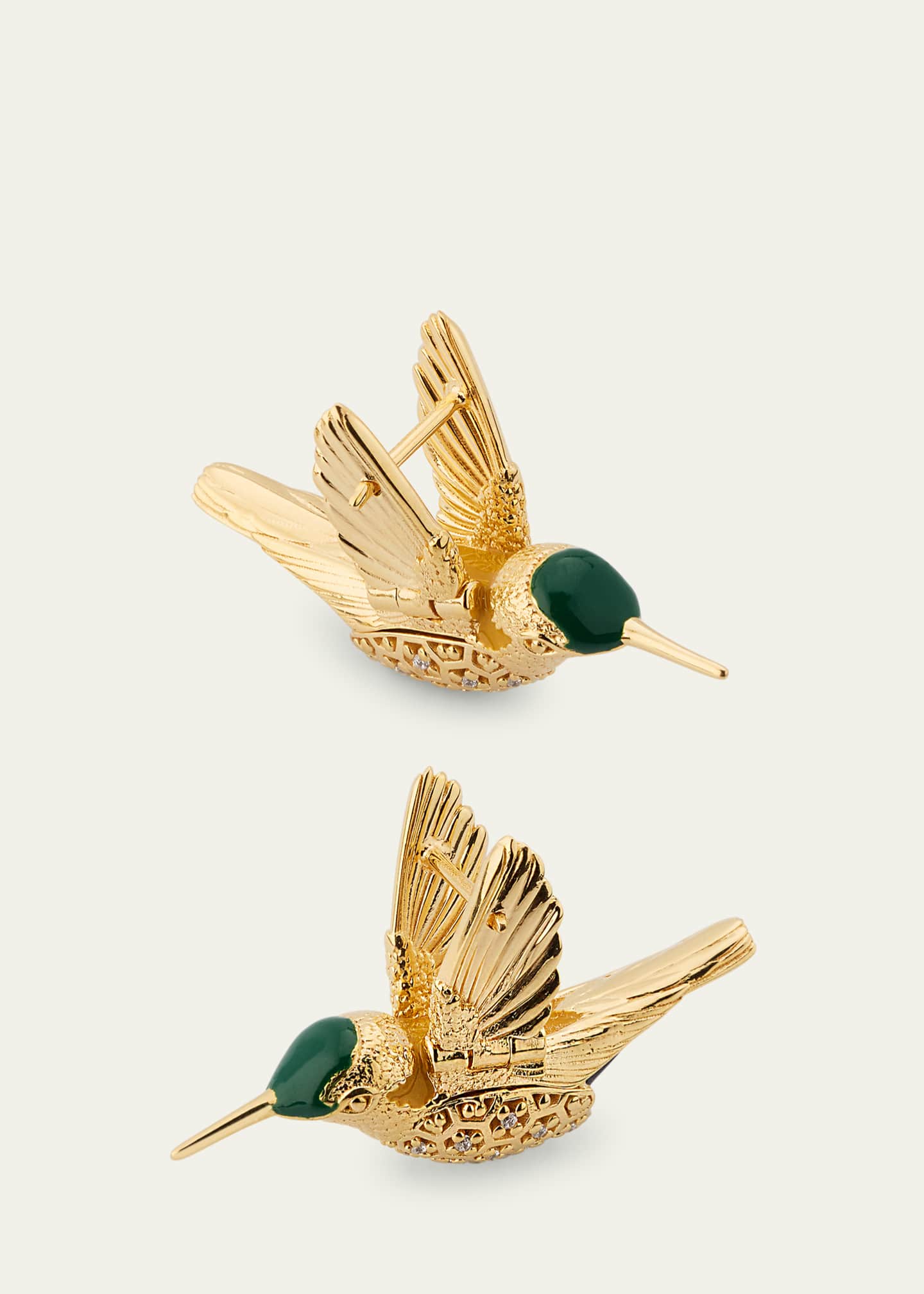 Bottega Veneta Colibri 18K Gold-Finish Sterling Silver Bird Earrings Image 3 of 4