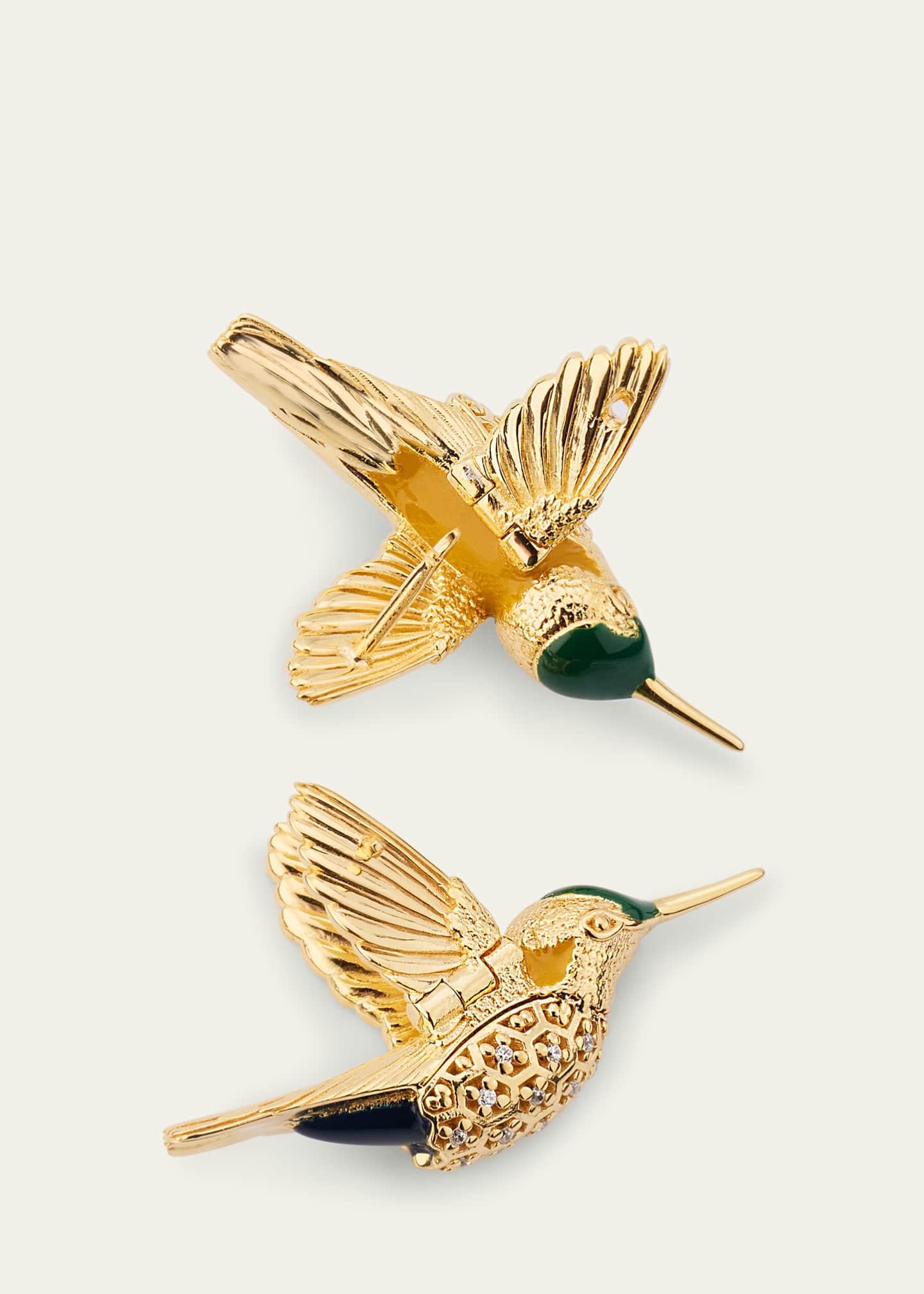 Bottega Veneta Colibri 18K Gold-Finish Sterling Silver Bird Earrings Image 4 of 4
