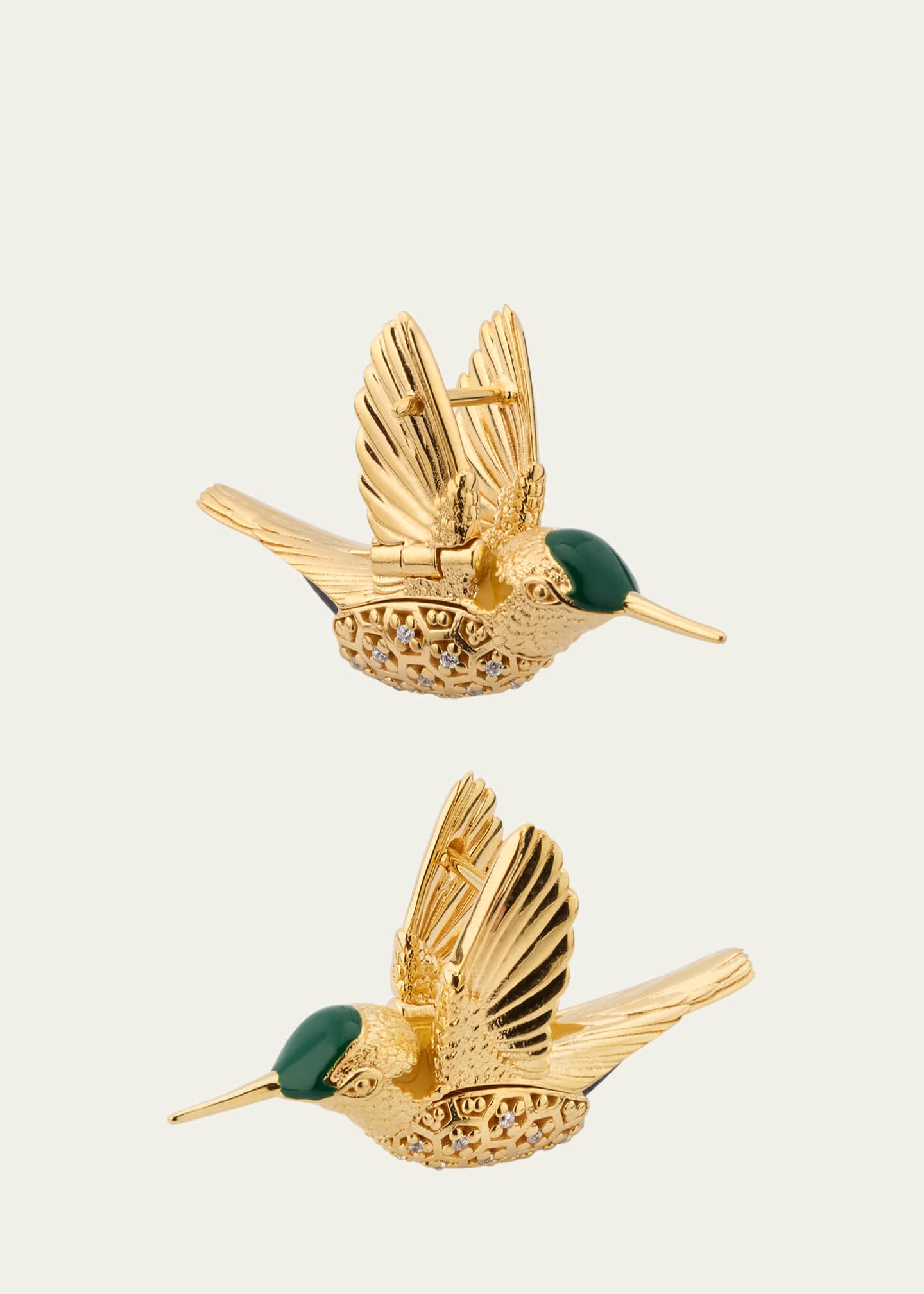 Bottega Veneta Colibri 18K Gold-Finish Sterling Silver Bird Earrings Image 1 of 4