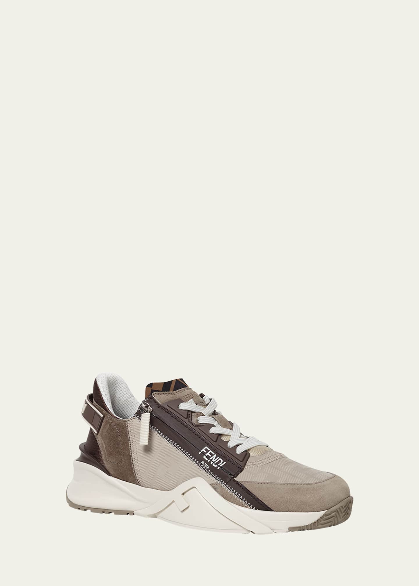 Fendi Men's Fendi Flow Nubuck Leather Low-Top Sneakers Image 2 of 5