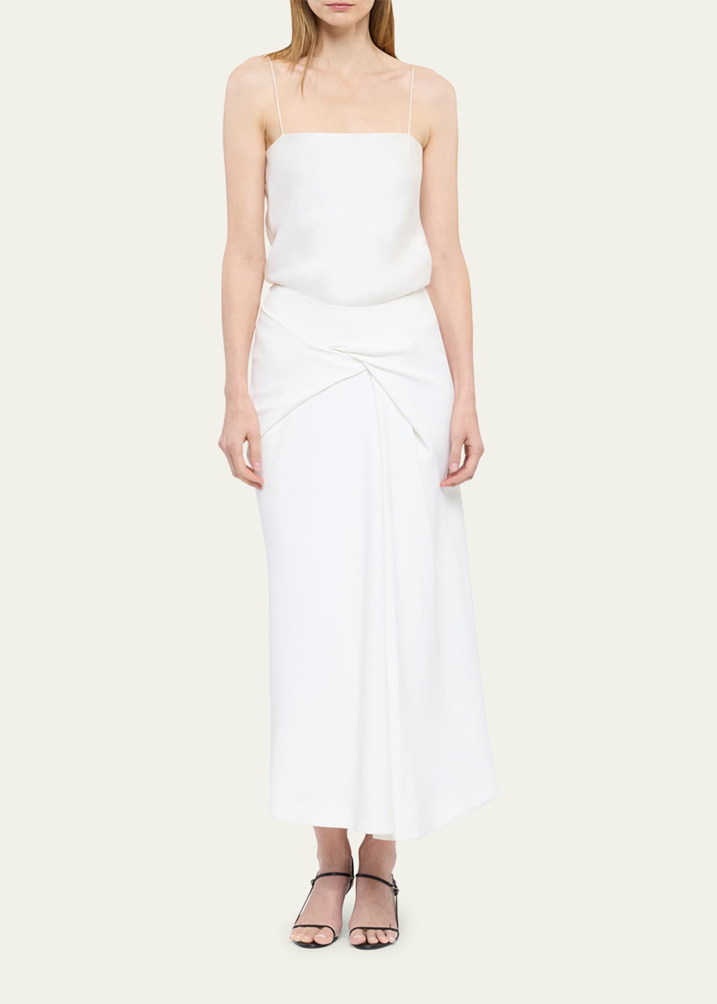 Another Tomorrow Asymmetrcal Twist Crepe Skirt Image 2 of 5