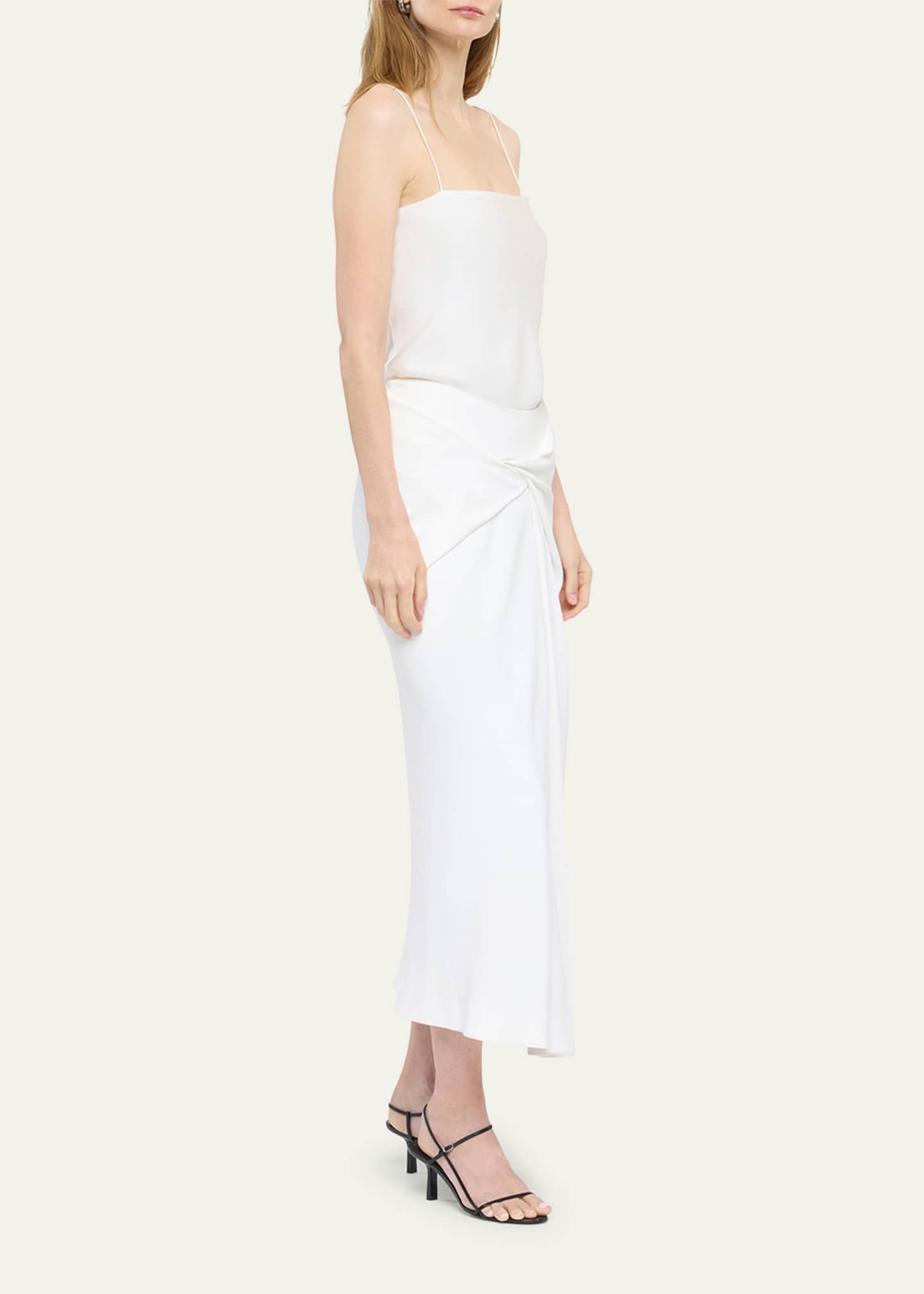 Another Tomorrow Asymmetrcal Twist Crepe Skirt Image 4 of 5
