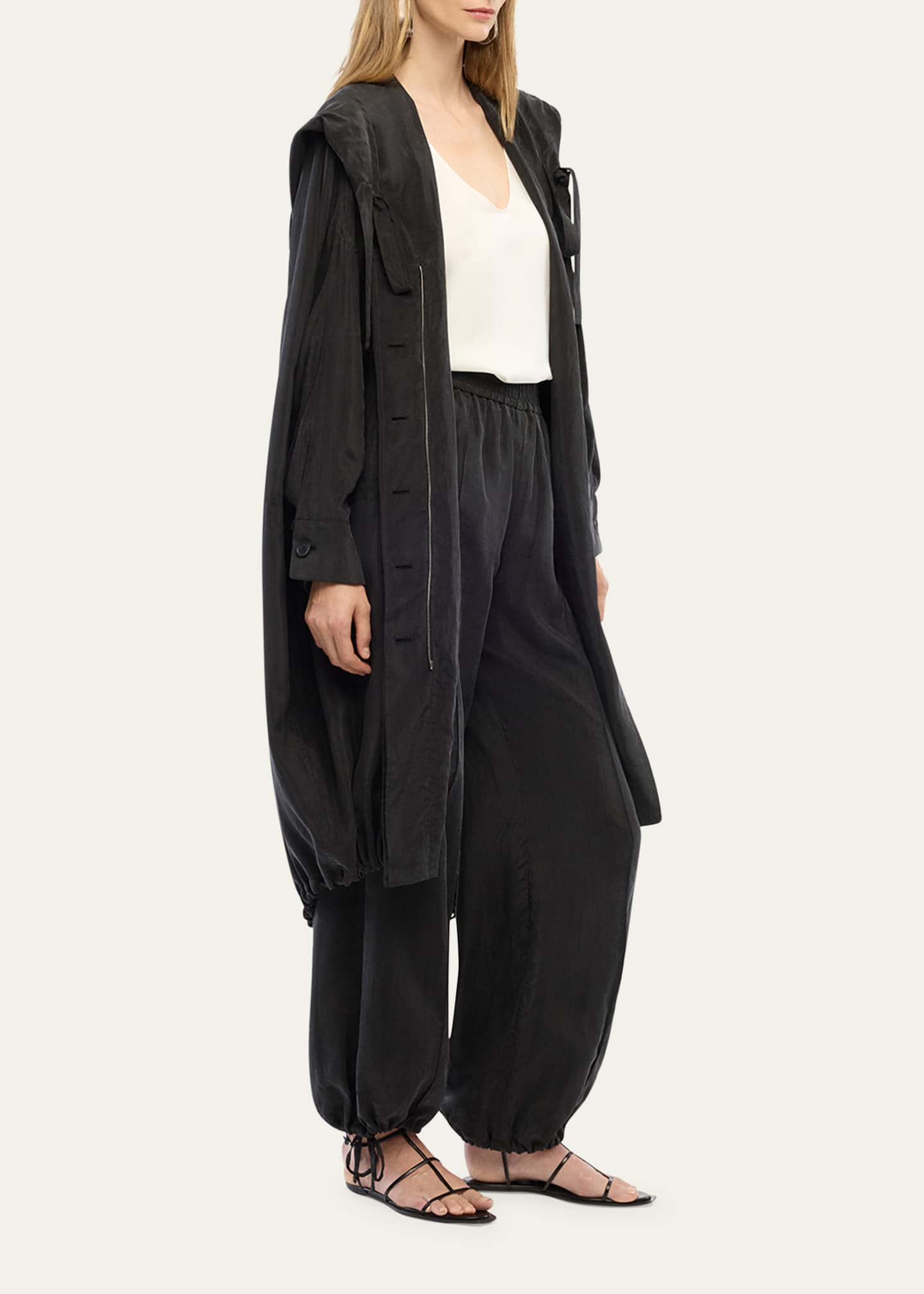 Another Tomorrow Oversized Drawcord Hooded Parka Image 2 of 5
