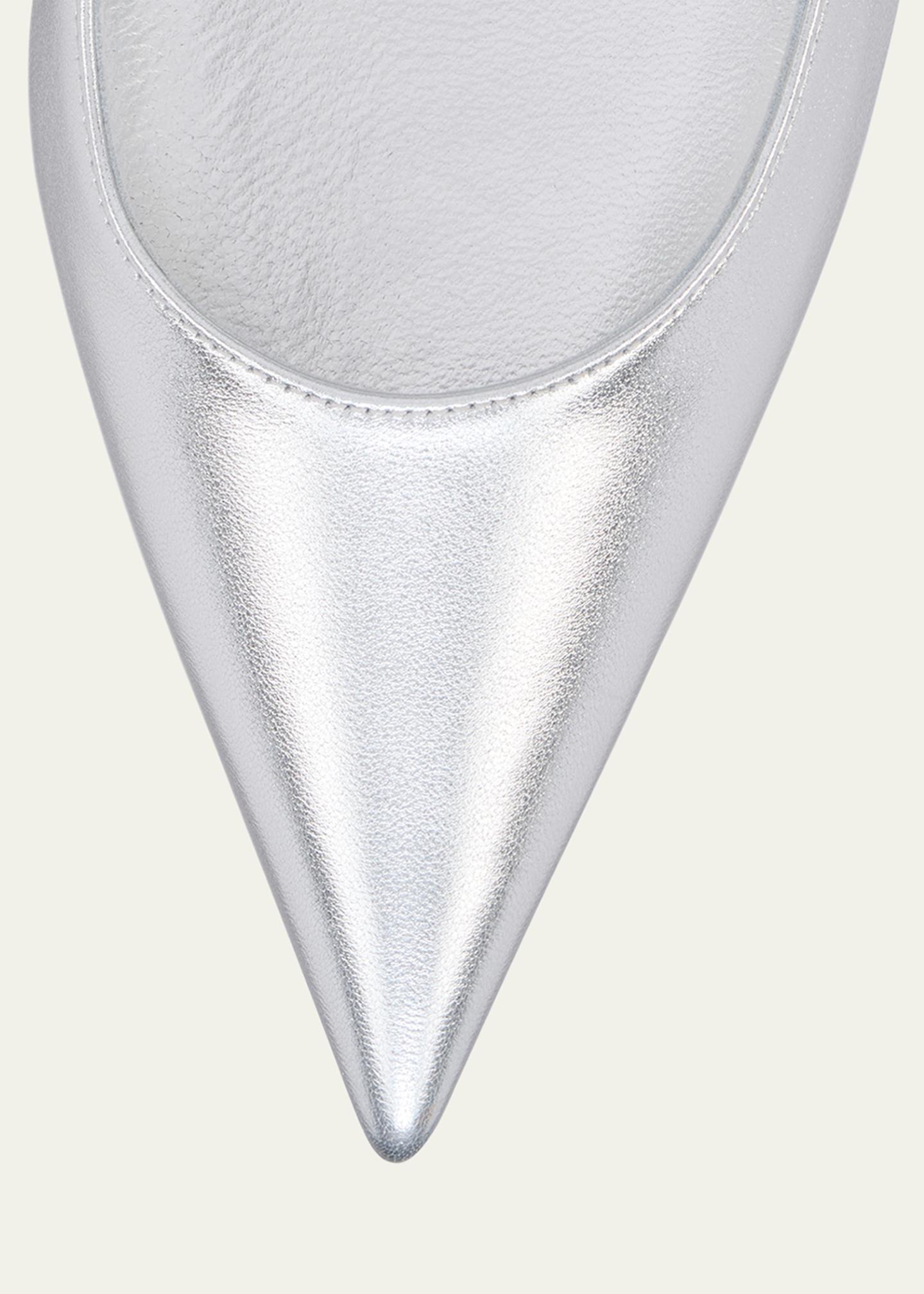 Christian Louboutin パンプス クリア シルバー Christian Louboutin 100mm Miss Z Metallic Leather Pumps - Bergdorf