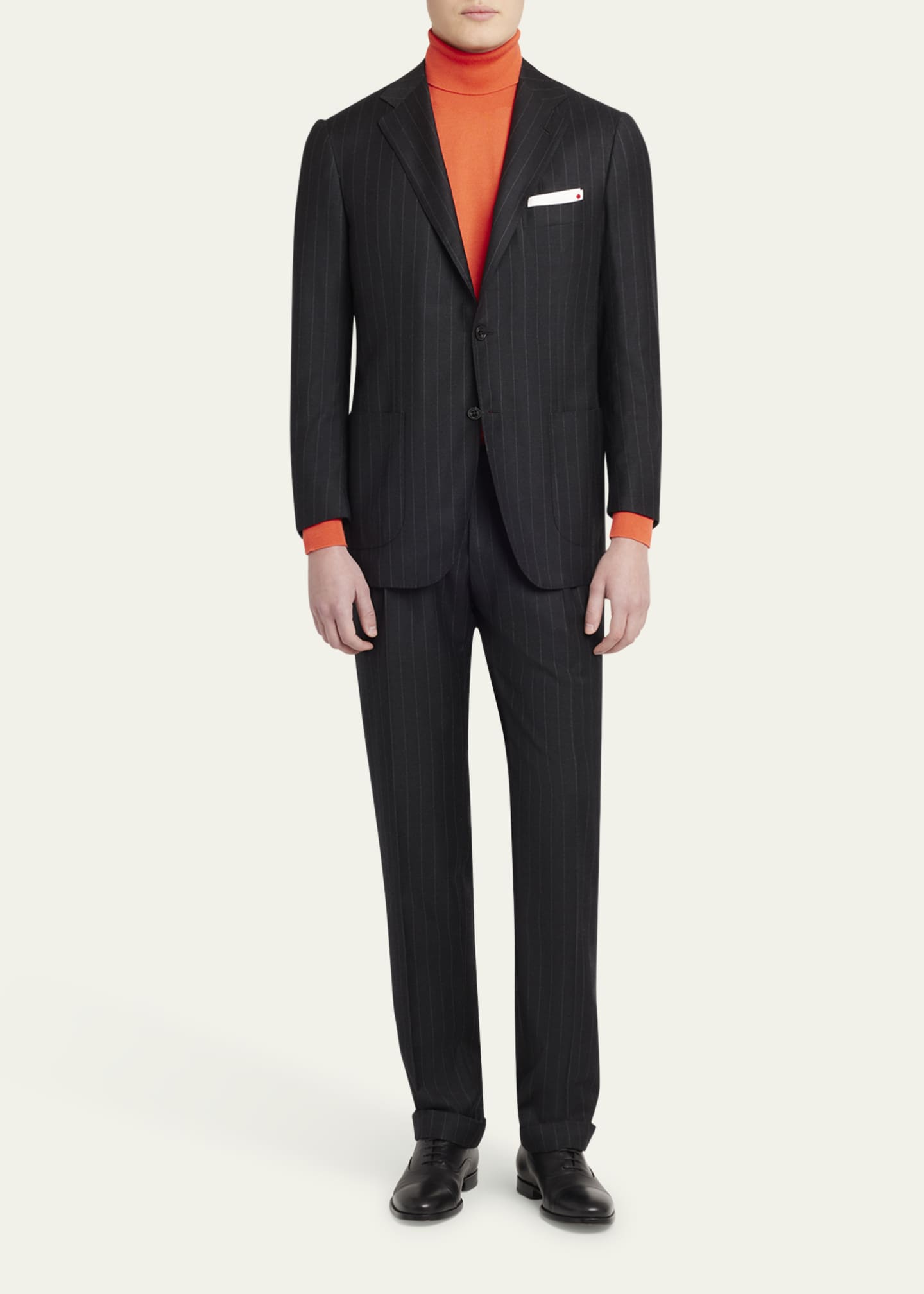Kiton Men's Wool Chalk Stripe Two-Piece Suit Image 2 of 8
